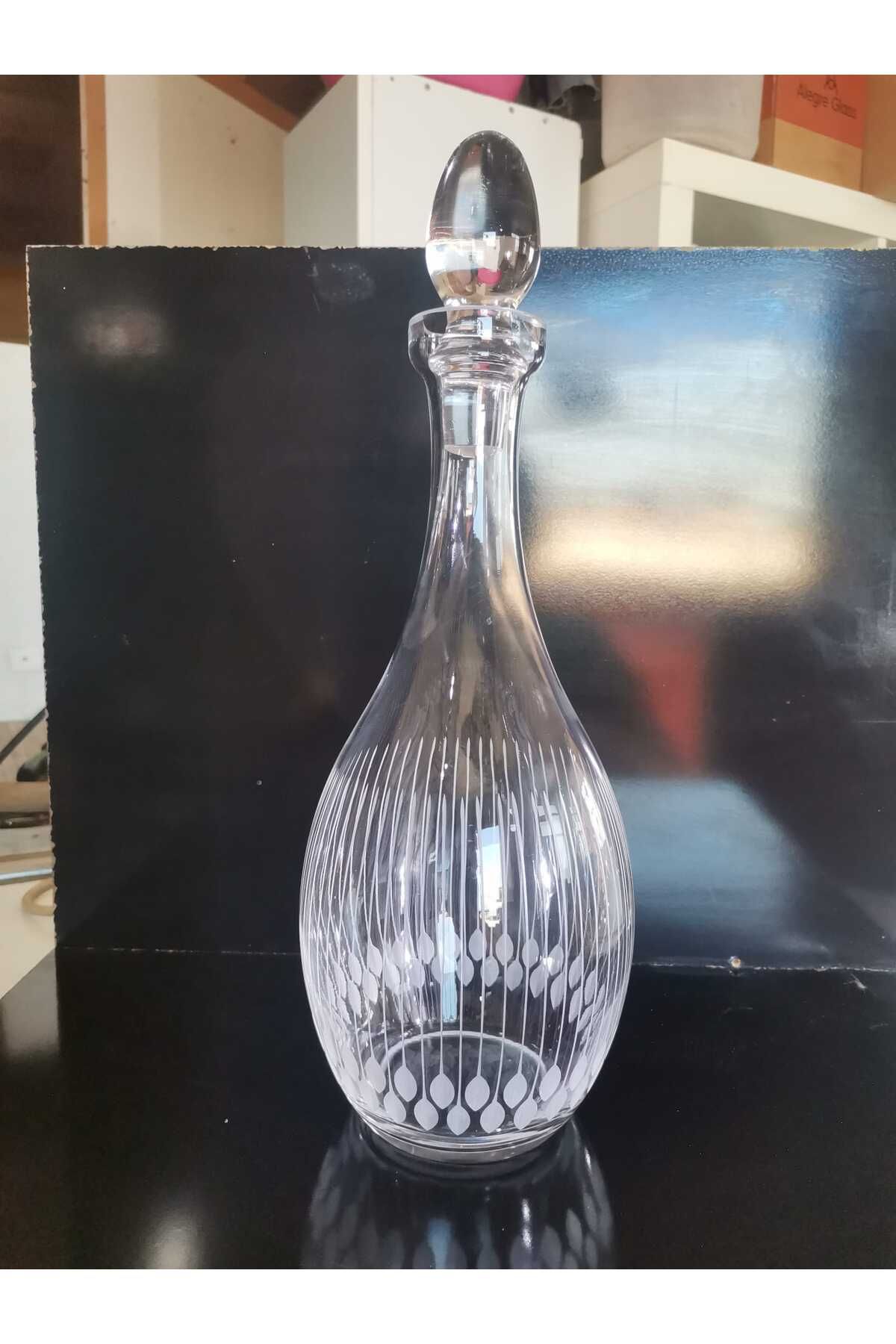 Paşabahçe Yağmur desen kristal işleme cam şişe
