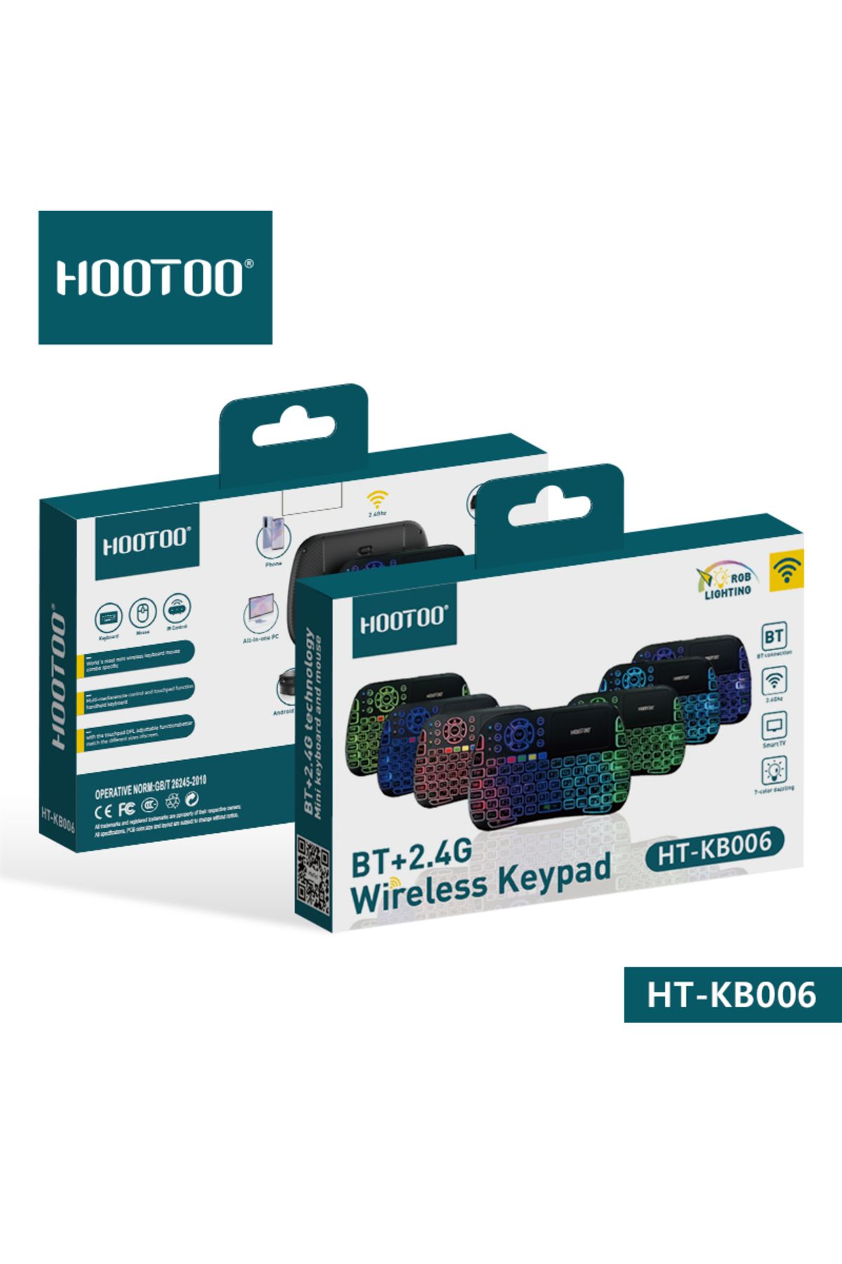 HooToo-Wireless RGB Gaming Keyboard with Built-in Mouse, Supports All Devices, Works in Arabic and English - HT-KB006 4