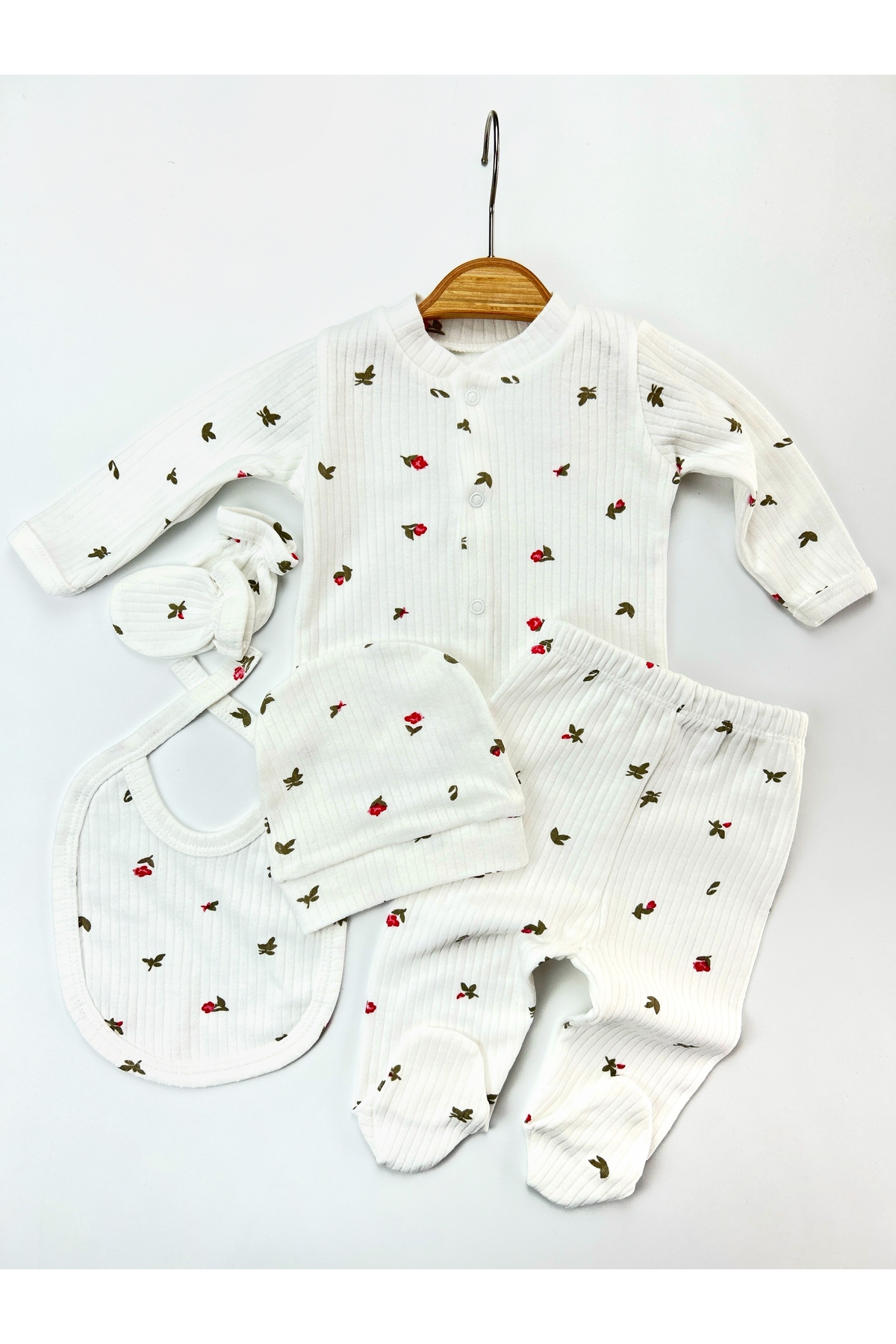 OMY 5'li Desenli Hastane Çıkışı Baskılı Yenidoğan Set fotoğrafı 5 (önizleme)