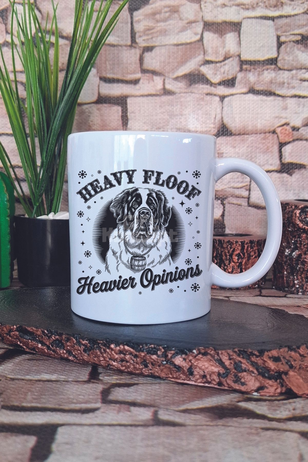 giftkonsept Heavy Floof Heavier Opinions Yazılı Komik Köpek Hediyelik Baskılı Çay Kahve Sunum Kupa Bardak