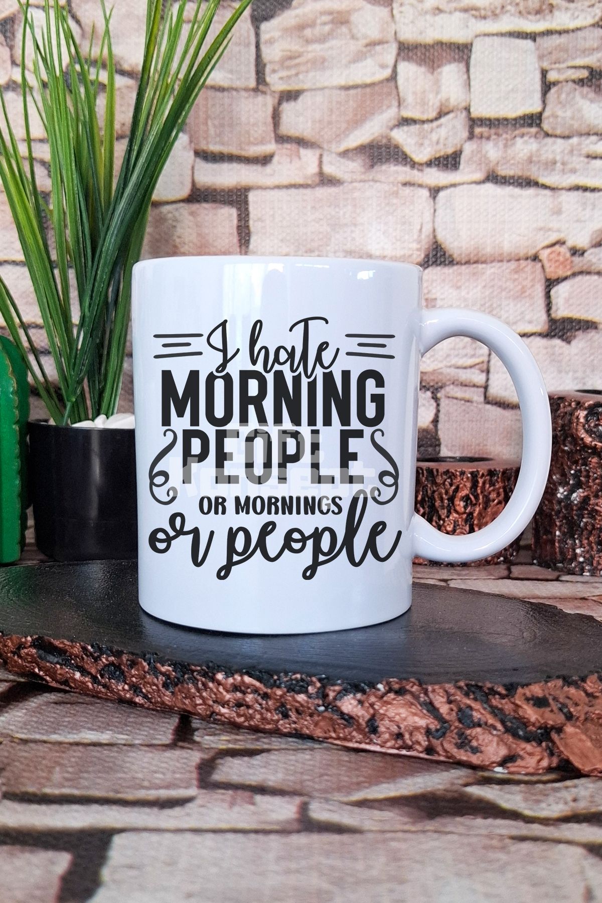 giftkonsept "I hate morning people or mornings or people" Komik Hediyelik Baskılı Çay Kahve Sunum Kupa Bardak
