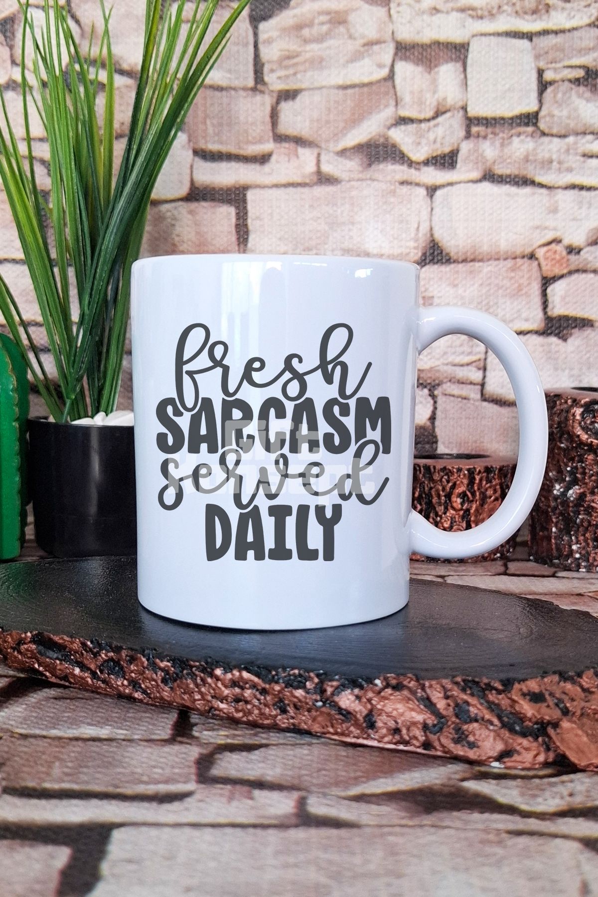 giftkonsept Fresh Sarcasm Served Daily Sarkazm Mottosu Hediyelik Baskılı Çay Kahve Sunum Kupa Bardak