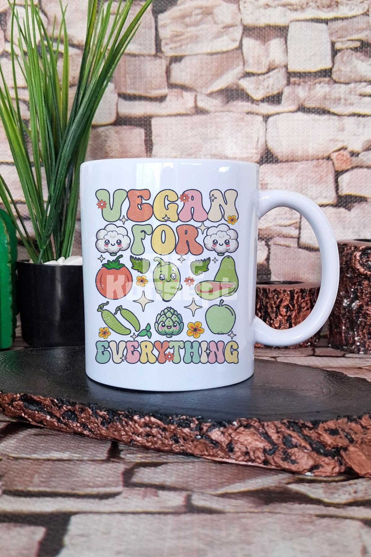 giftkonsept Vegan For Everything Hediyelik Baskılı Çay Kahve Sunum Kupa Bardak