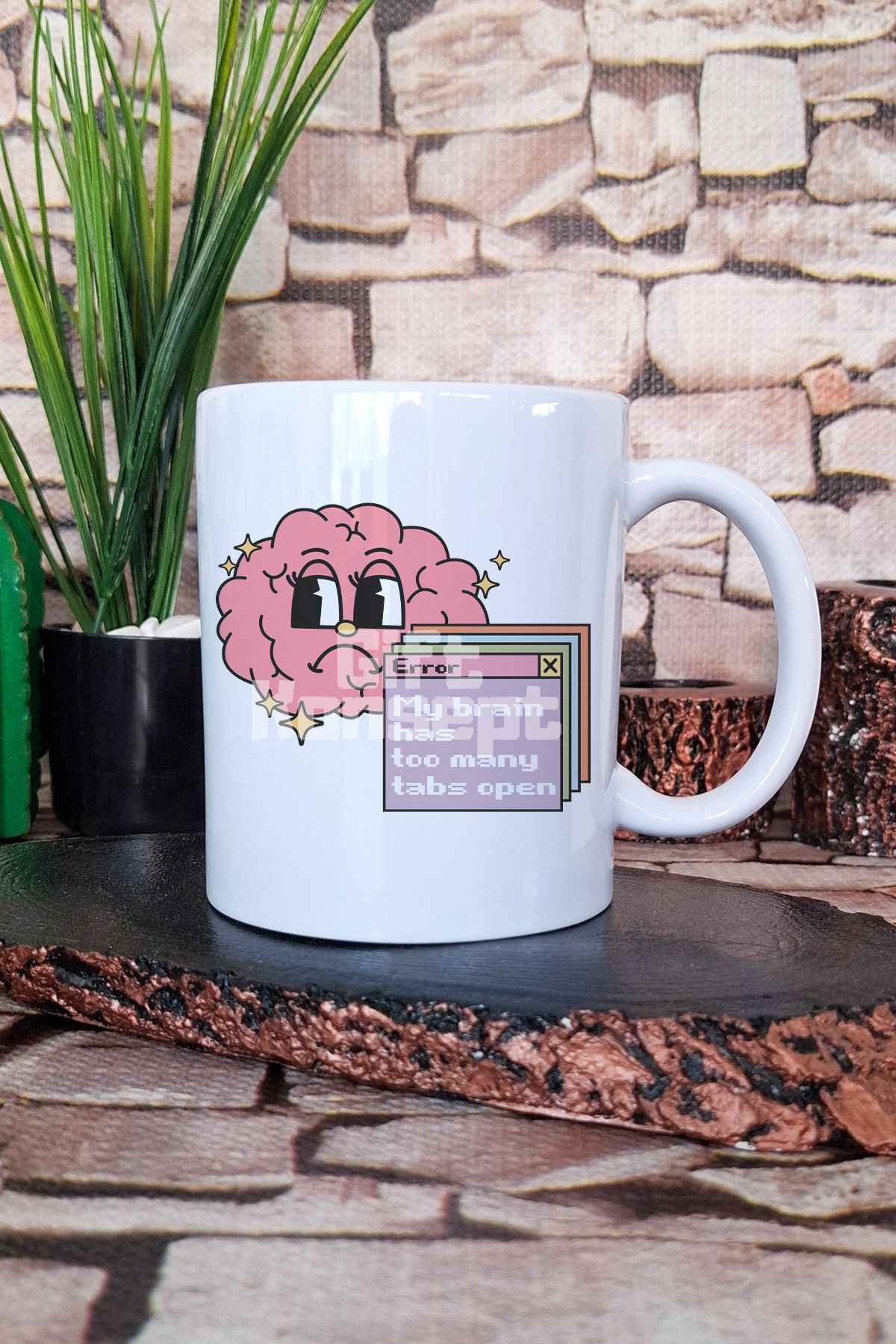 giftkonsept My brain has too many tabs open Komik Zihin Hediyelik Baskılı Çay Kahve Sunum Kupa Bardak