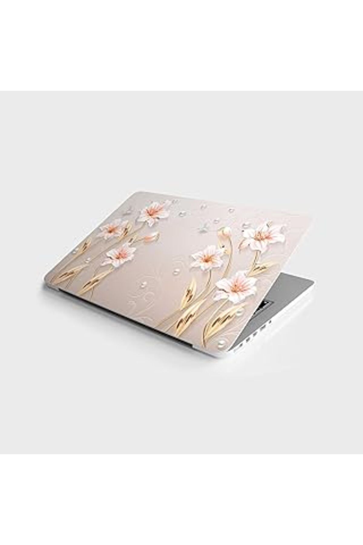 Mu Art Ahşap Laptop Sticker Bilgisayar Notebook Pc Kaplama Etiketi 3D Çiçek
