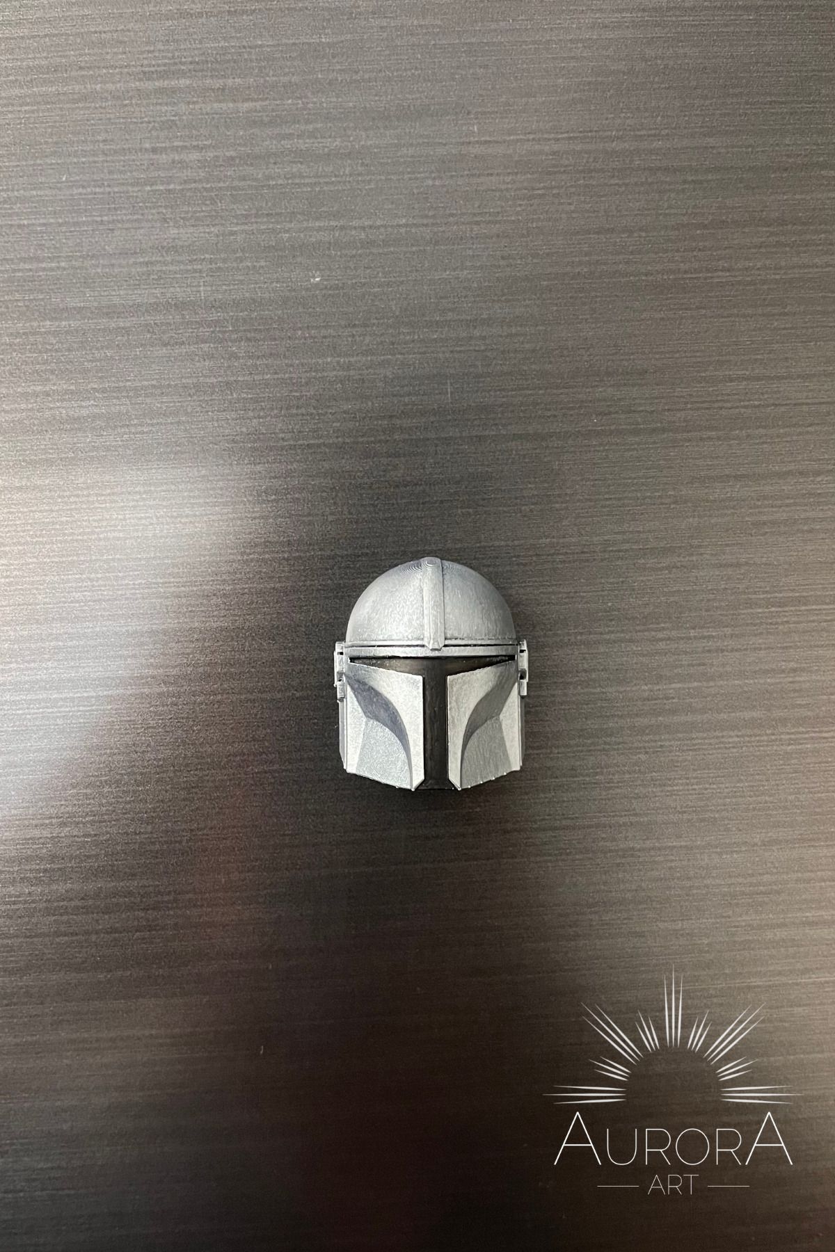Aurora Art The Mandalorian Helmet Magnet – Star Wars Temalı 3D El Boyama Mıknatıslı Figür | Din Djarin Kask