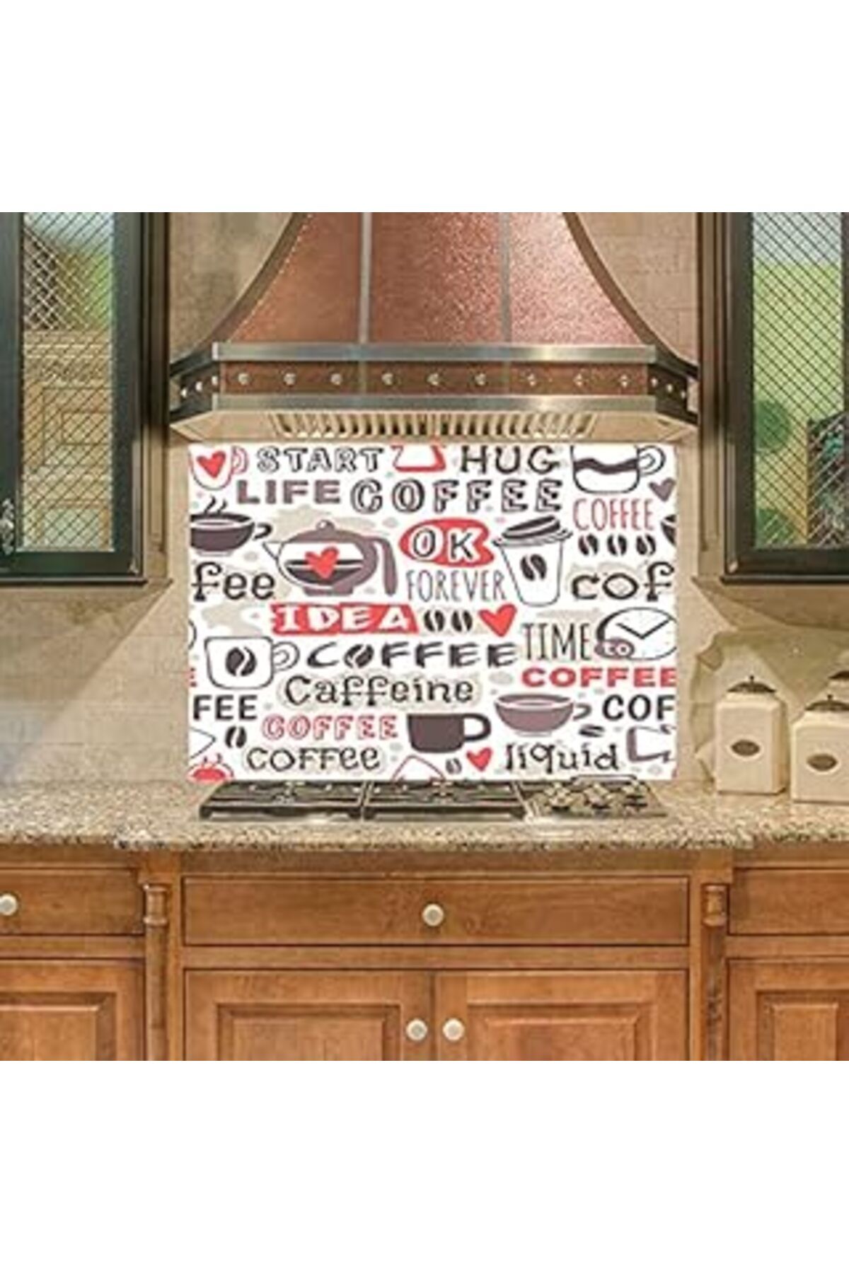 NETWORK ART Mutfak Duvar Tezgah Arası Ocak Arkası Sticker Kaplama İdea Coffee