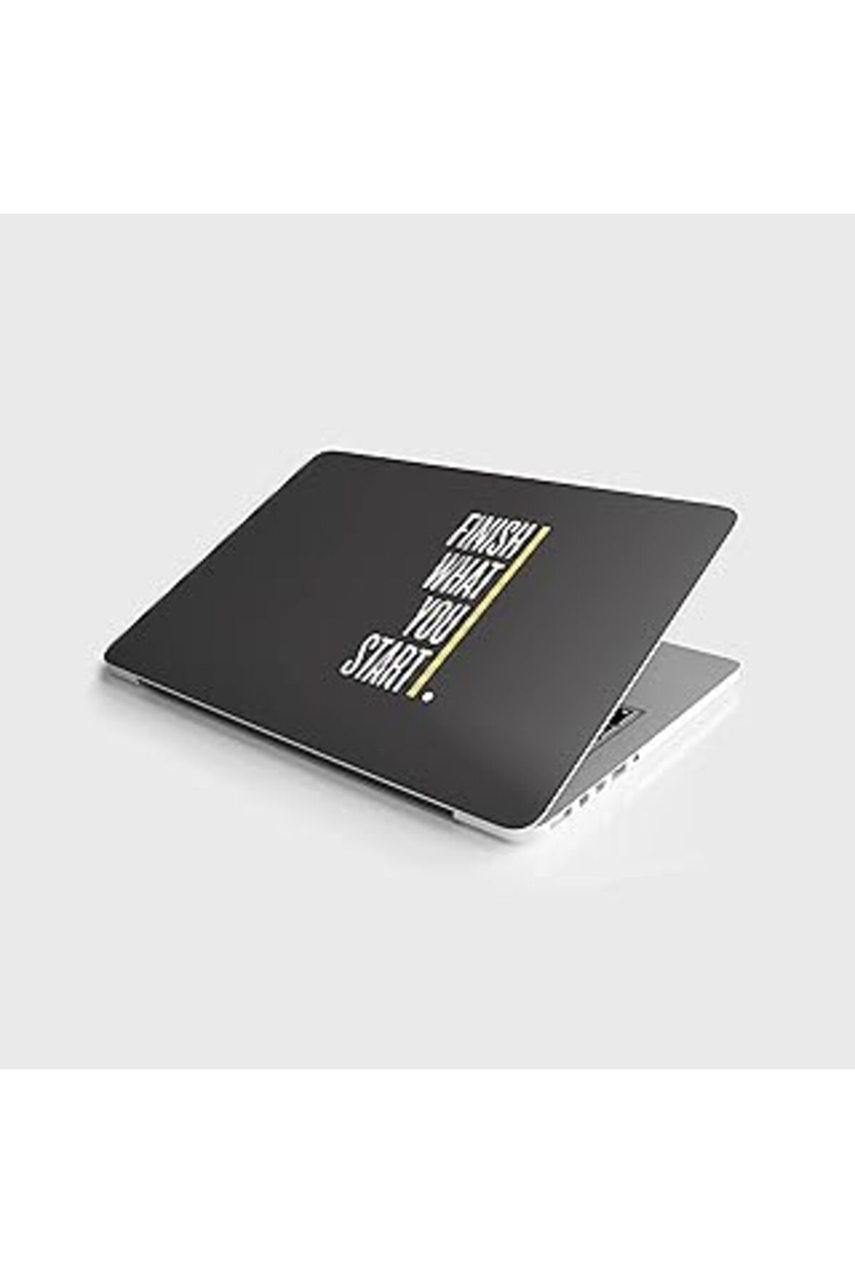 Mu Art Ahşap Laptop Sticker Notebook Pc Kaplama Etiketi Başladığın İşi Bitir