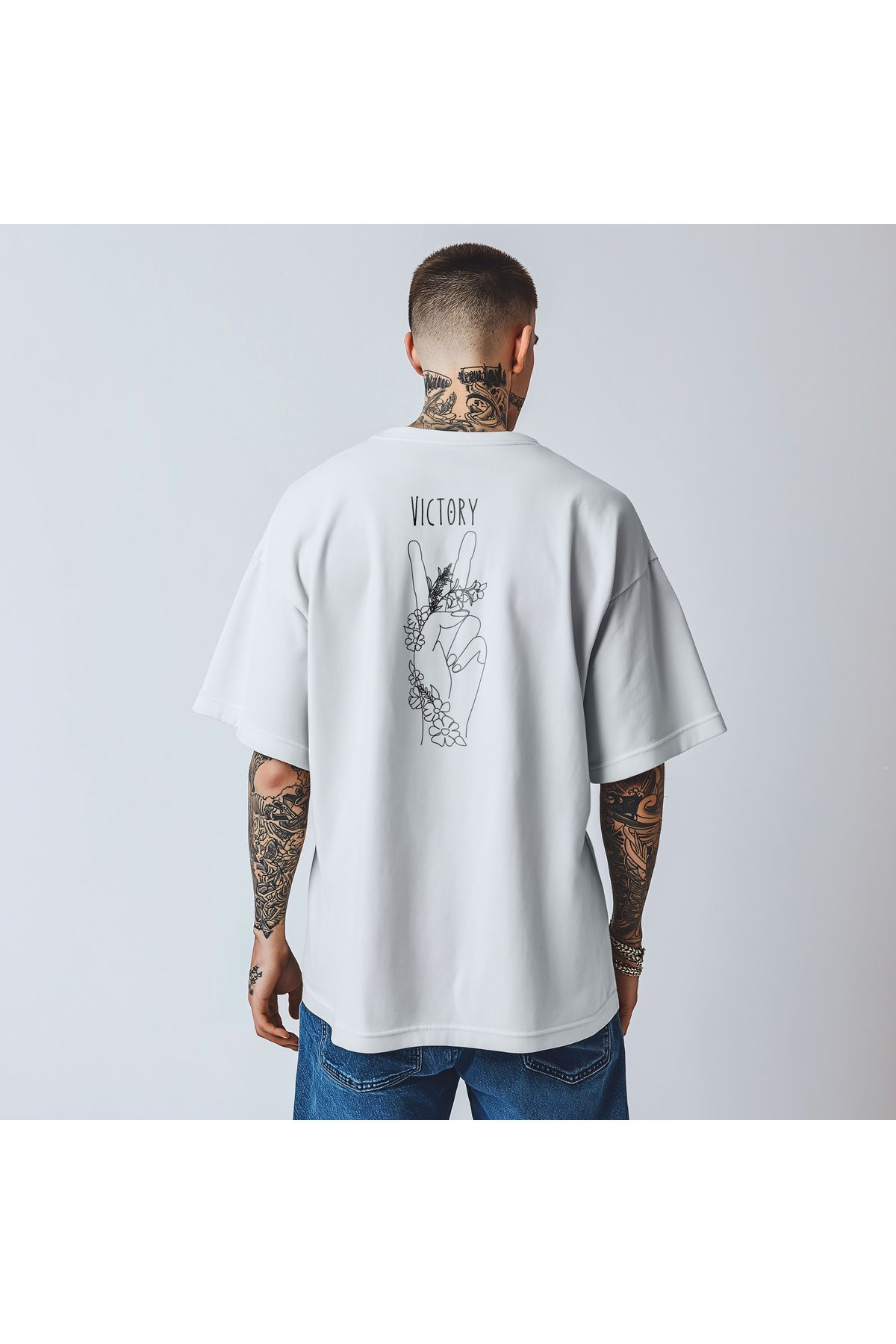Superheaven Beyaz Oversize Tişört