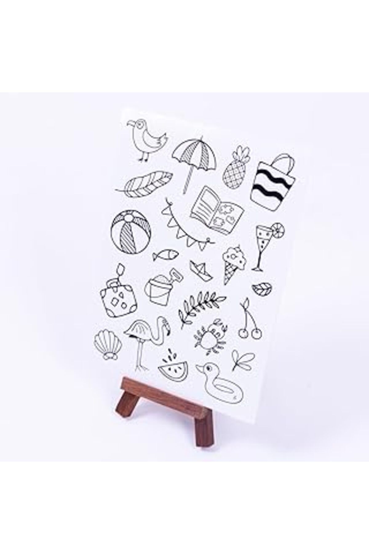 Mu Art Ahşap Bimotif Tatil Doddle Sticker Seti, A5 2 Sayfa