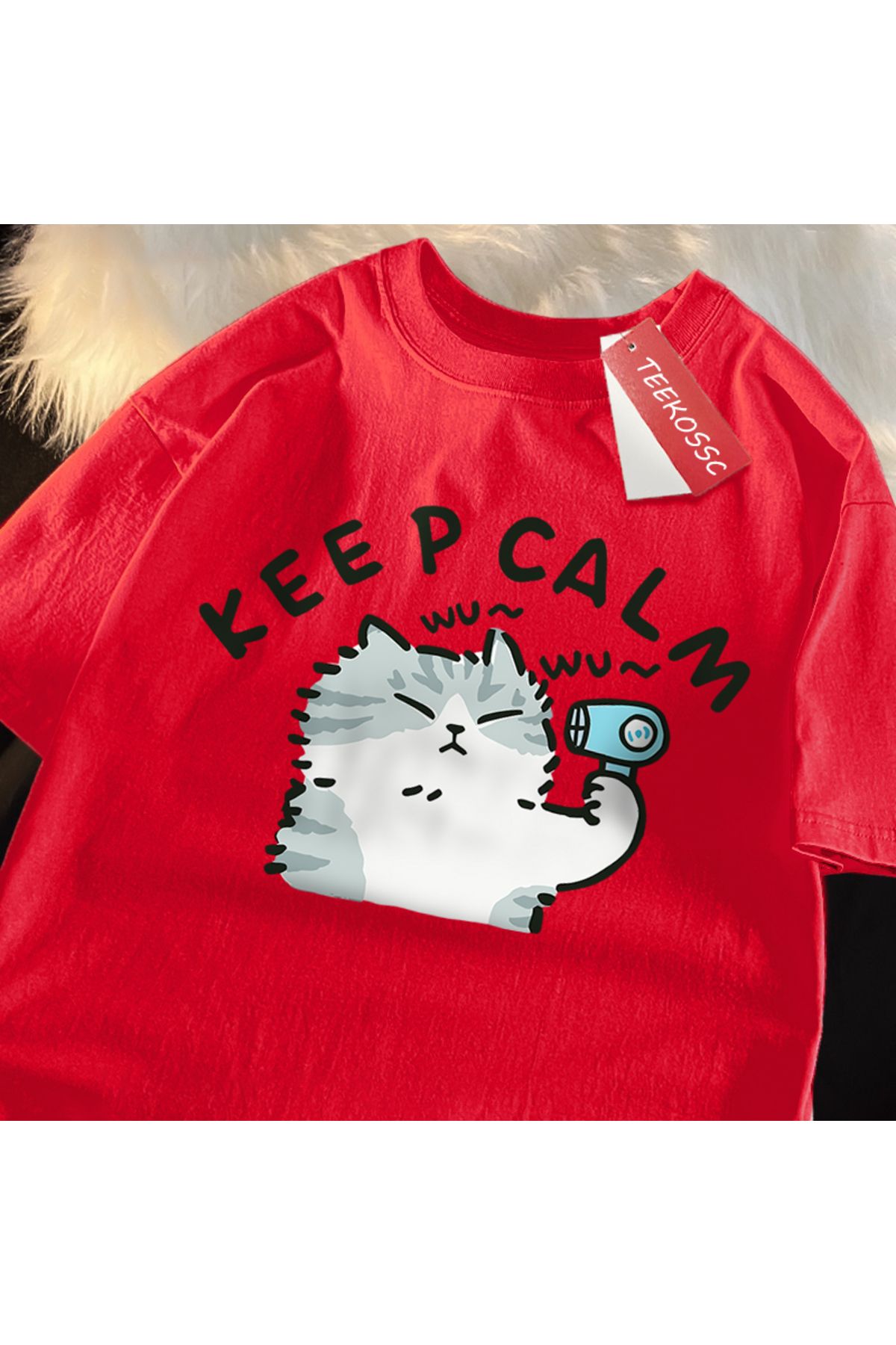 StartMore Y2k Vintage Tişört Tee Eğlenceli Kedi Saç Kurutma Makinesi Kullanarak Japon Tarzı