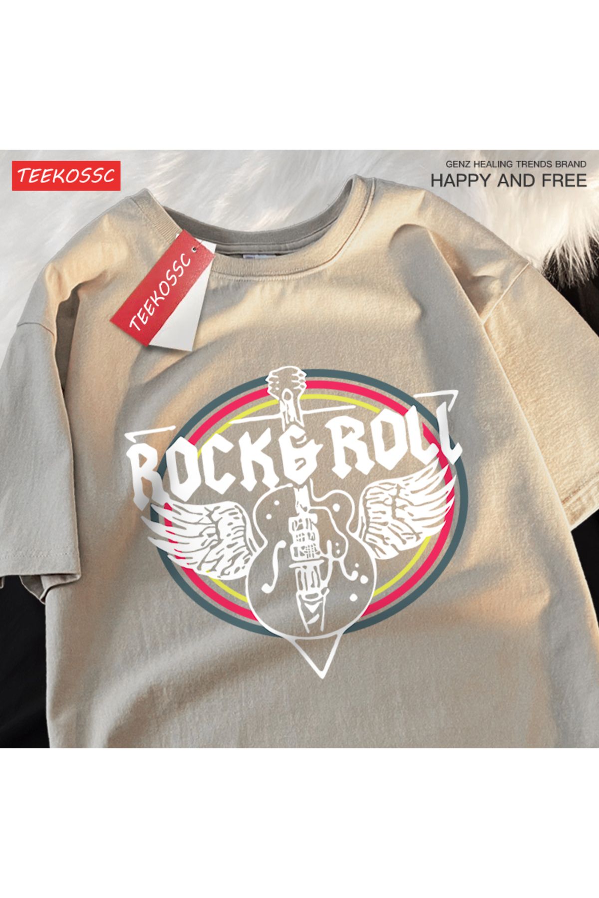 StartMore Y2k Vintage Tişört Tee Kaya rulo elektrik gitar