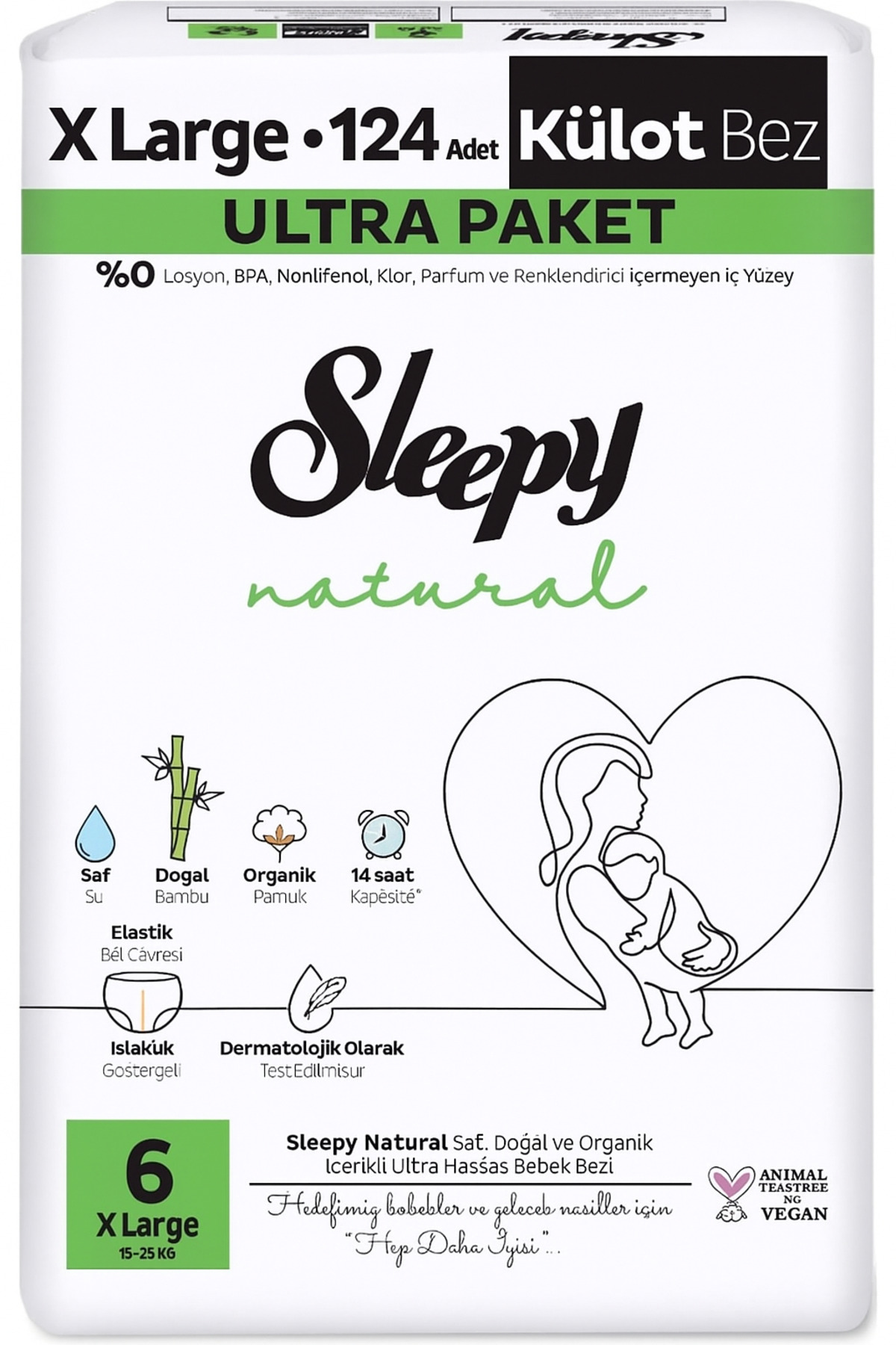 Sleepy Natural ULTRA Paket Külot Bez 6 Numara Xlarge 124 Adet - Fiyatı, Yorumları