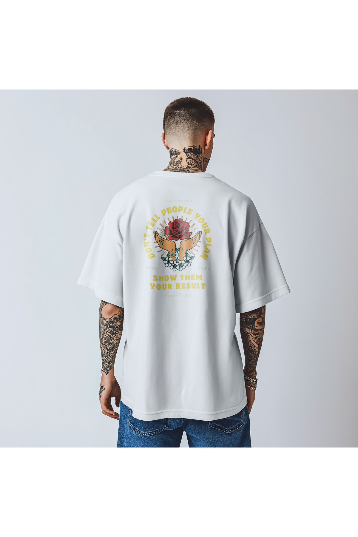 Superheaven Beyaz Oversize Tişört
