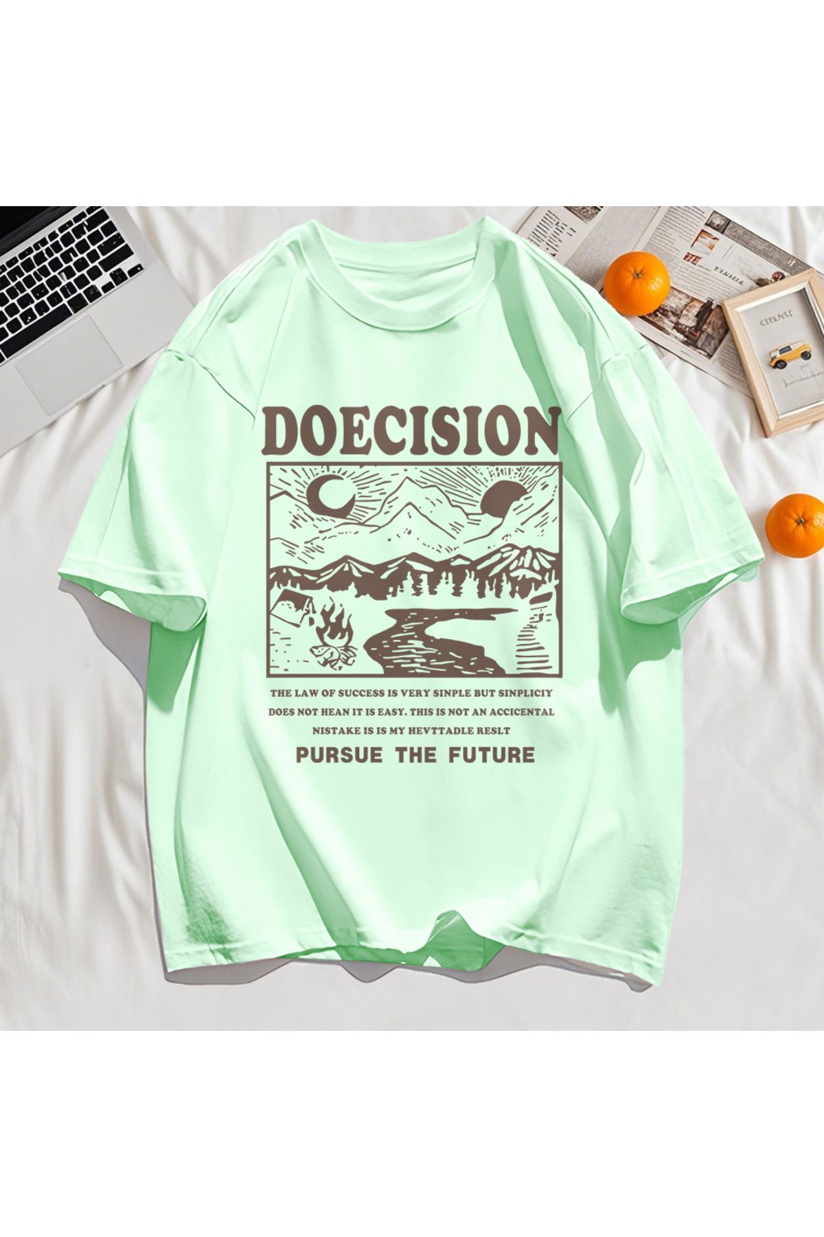 StartMore Y2k Vintage Tişört Tee Doecision Pursue Gelecek Baskı