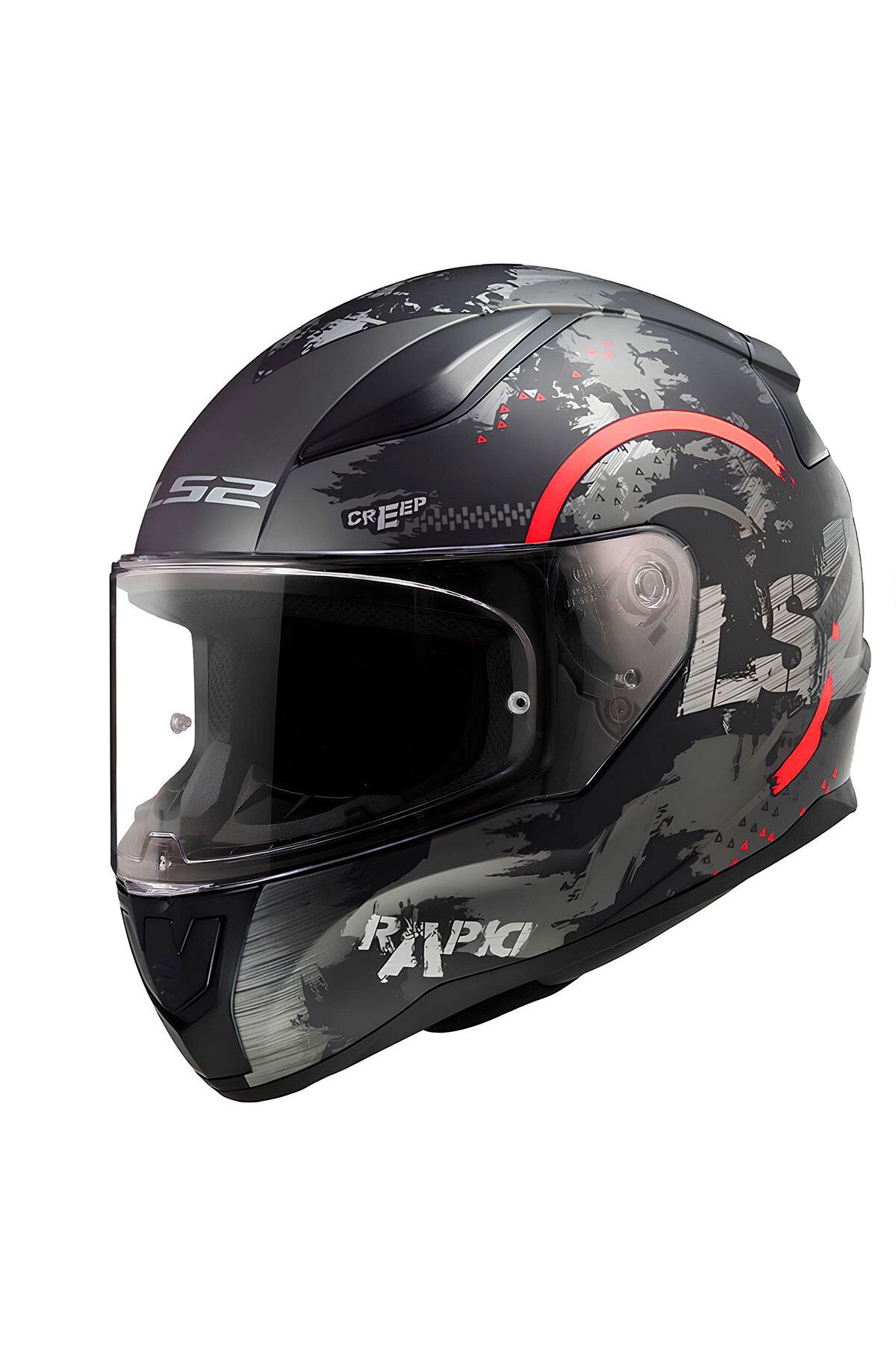 LS2 RAPID 2 CIRCLE MAT SİYAH-KIRMIZI KASK