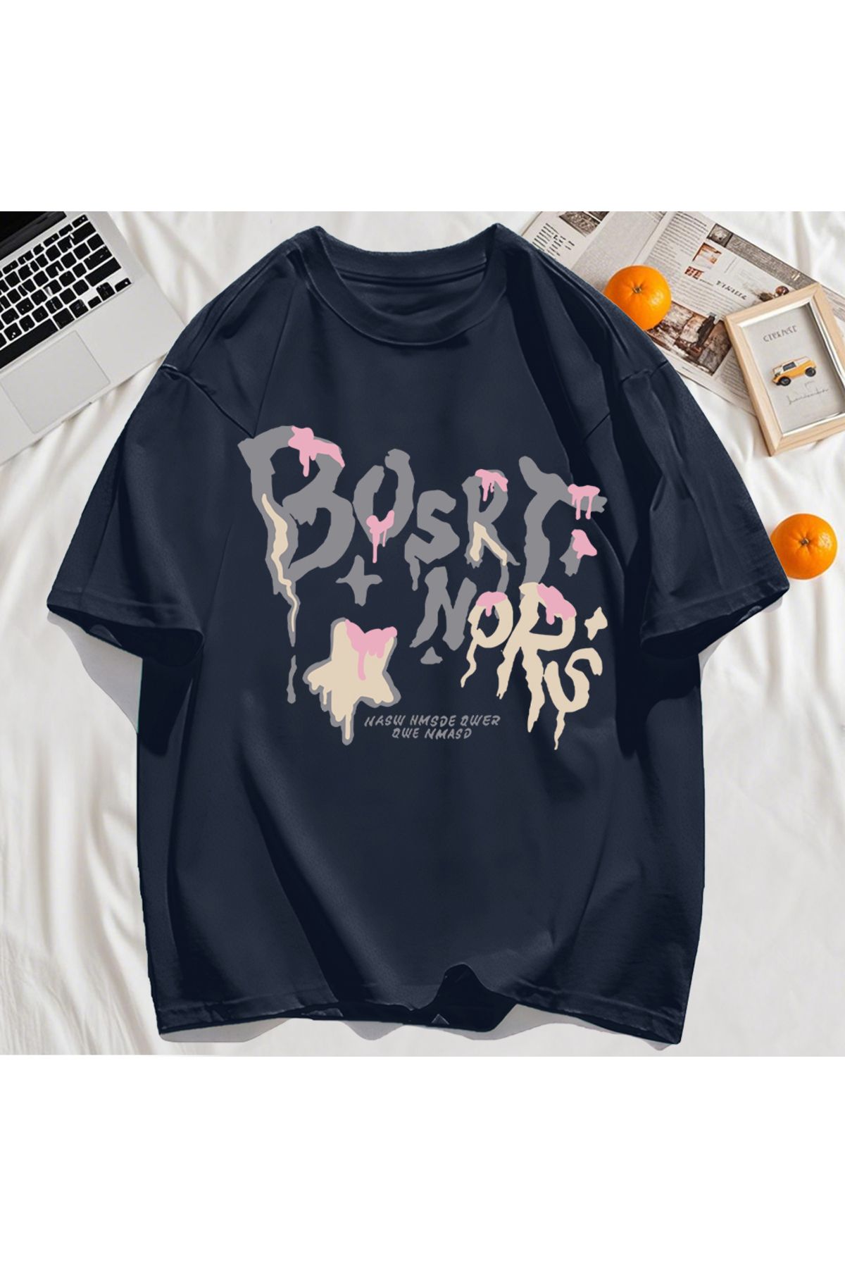 StartMore Y2k Vintage Tişört Tee Hash Mektup Bosrt Nqrs Baskı