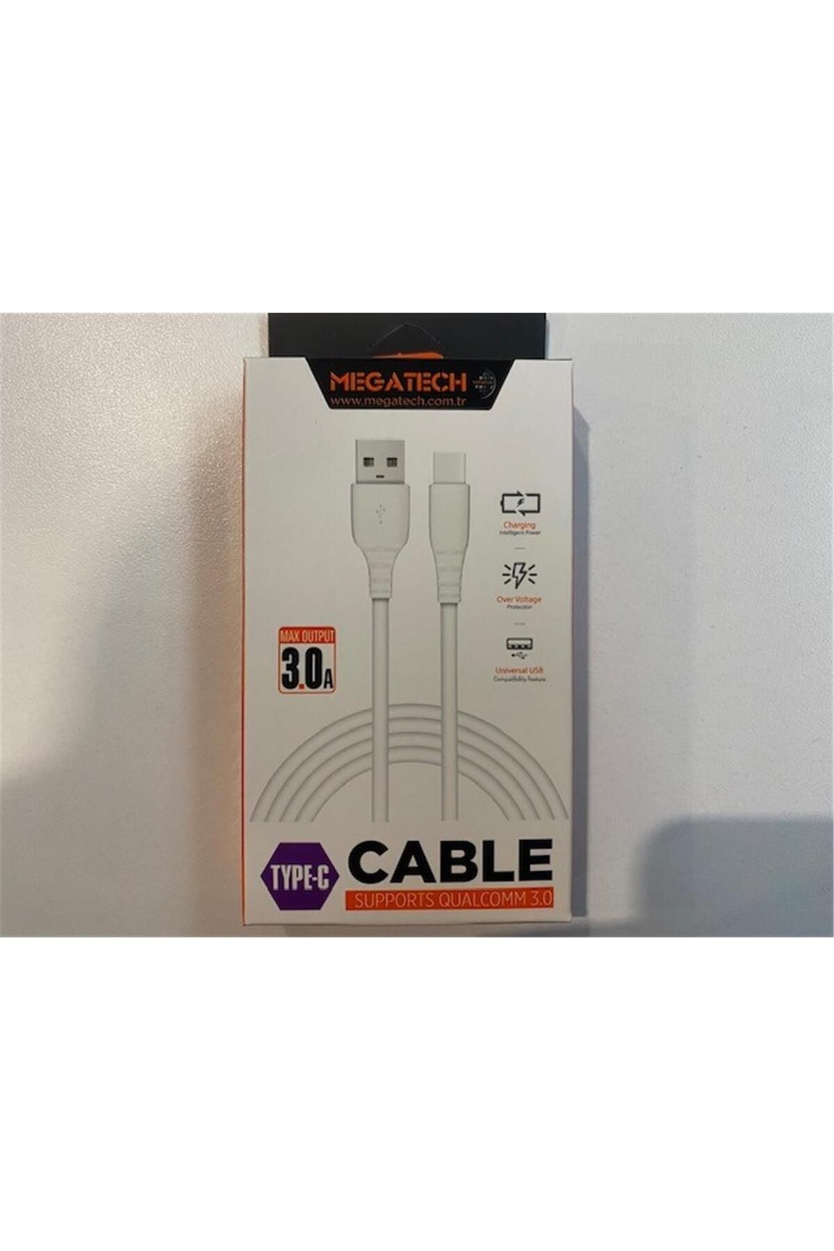 Vobotek Teknoloji Megatech CHC65 3.0a 1mt Beyaz Usb Type-c Şarj Kablosu