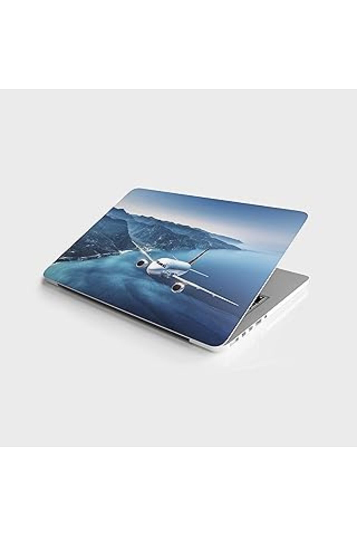 Mu Art Ahşap Laptop Sticker Notebook Pc Kaplama Etiketi Uçak Deniz