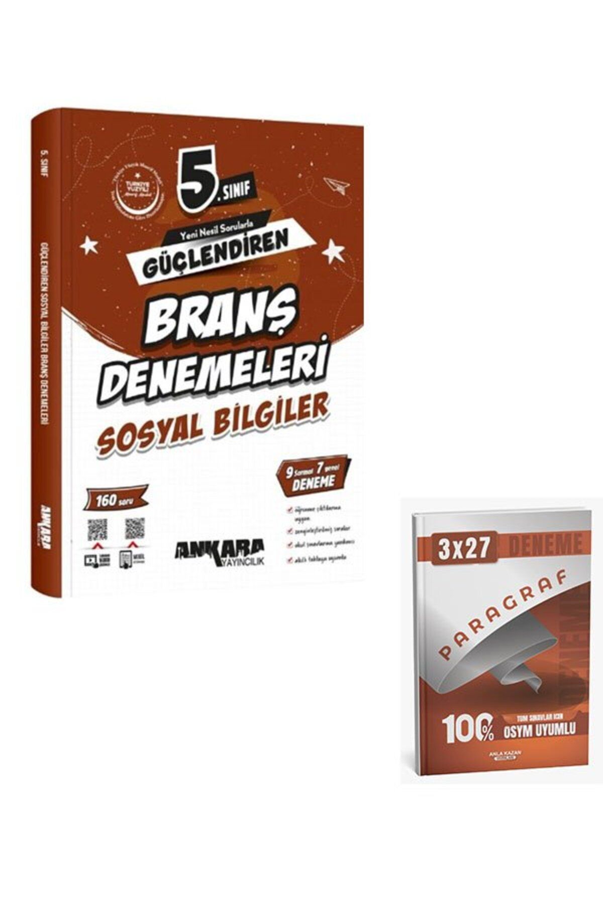 Anla Kazan Yayınları Ankara 2026 5. Sınıf Sosyal Bilgiler Güçlendiren Branş Denemeleri+Anla Kazan Paragraf