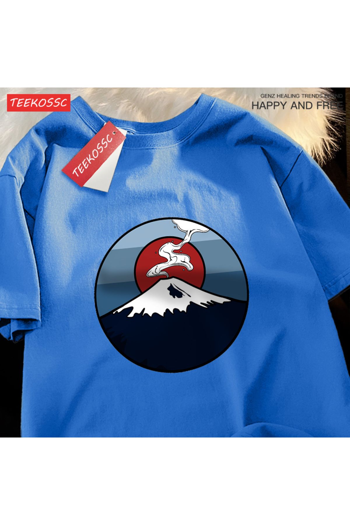 StartMore Y2k Vintage Tişört Tee Dağı Fuji patlama sahne
