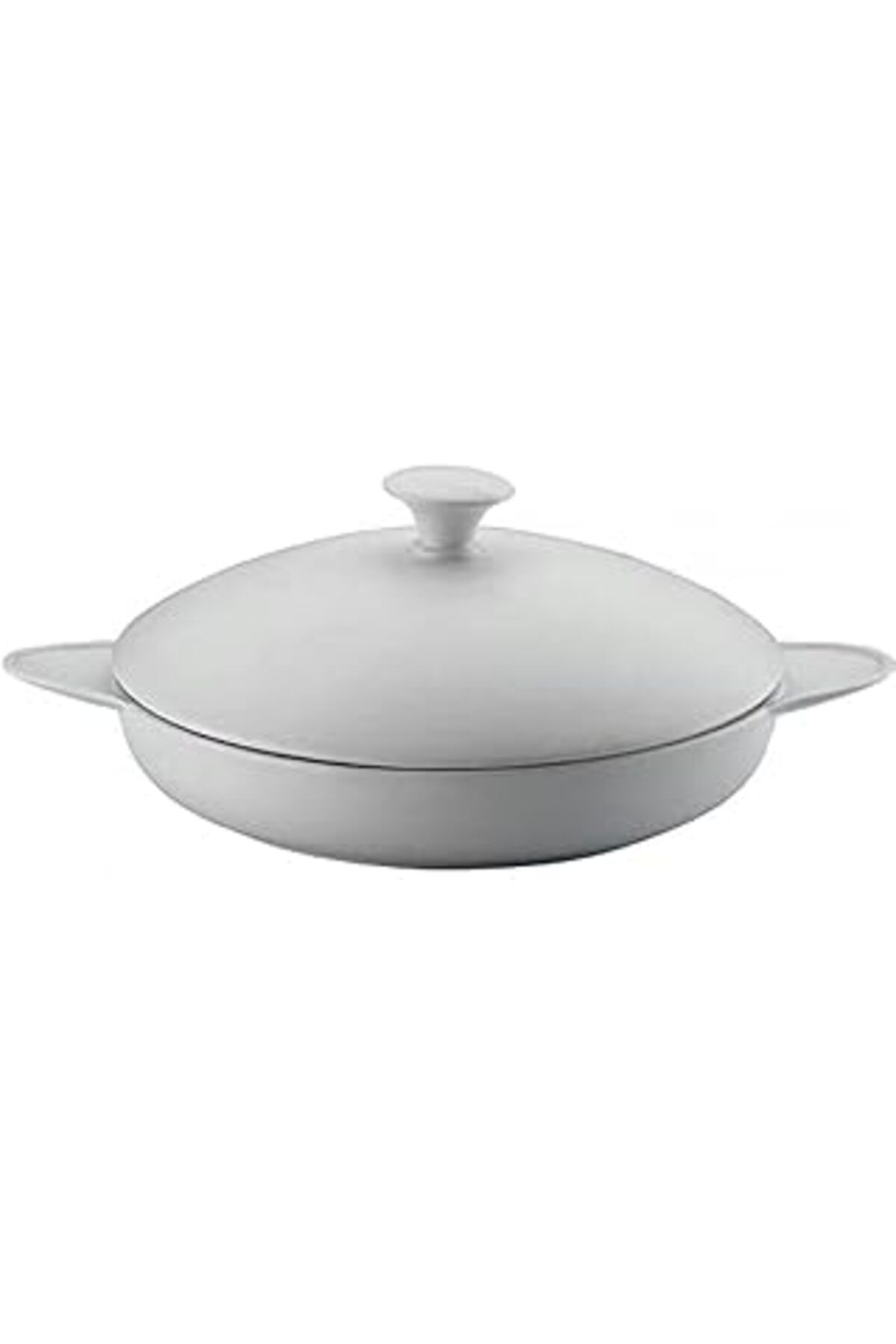 Mu Art Ahşap Porselen Porflame Porselen 25 Cm Kapaklı Tava