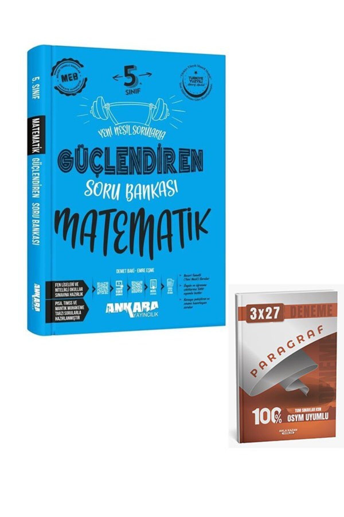 Anla Kazan Yayınları Ankara 2026 5. Sınıf Matematik Güçlendiren Soru Bankası+Anla Kazan Paragraf