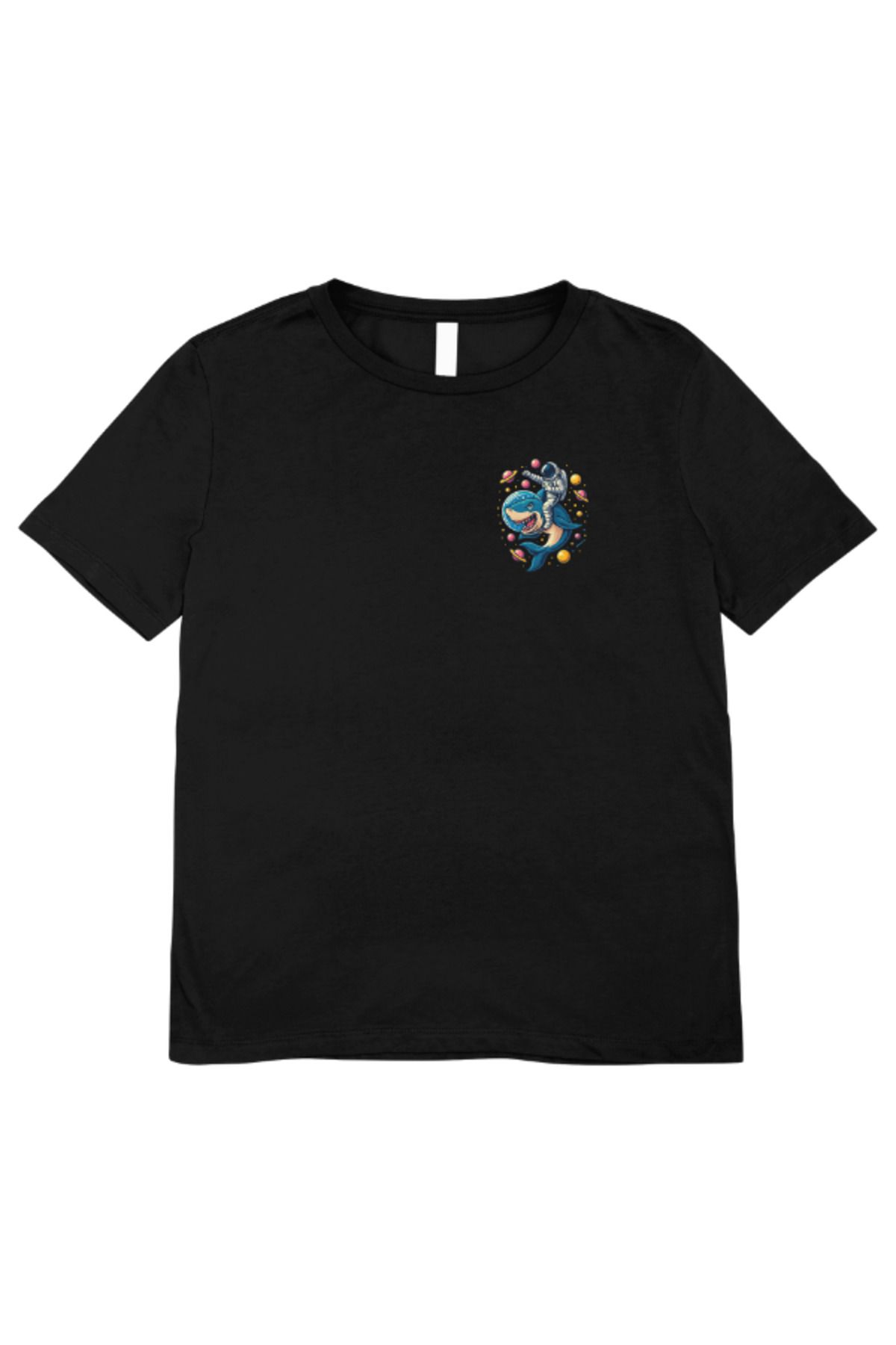 madeora Baskılı Unisex Siyah Tişört, CANLI RENKLİ SOLMAZ