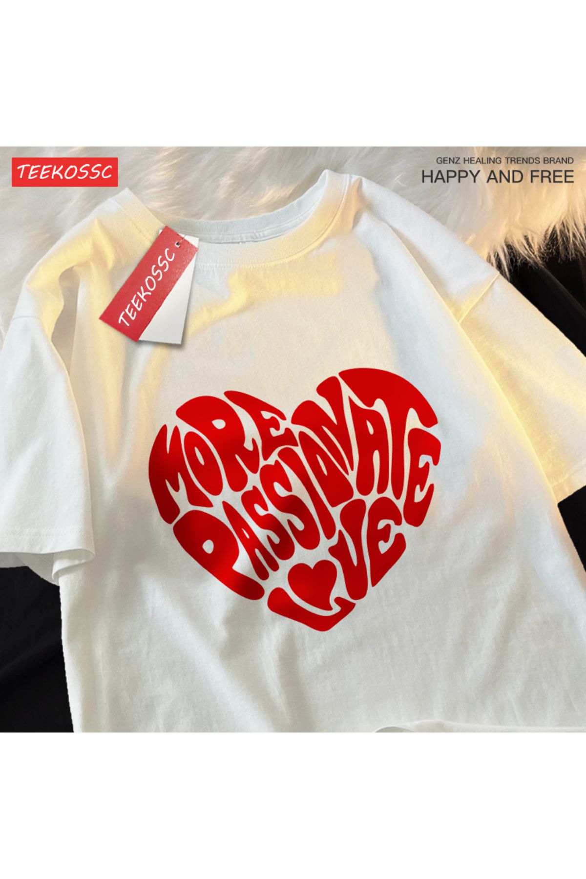 StartMore Y2k Vintage Tişört Tee Daha tutkulu aşk baskı