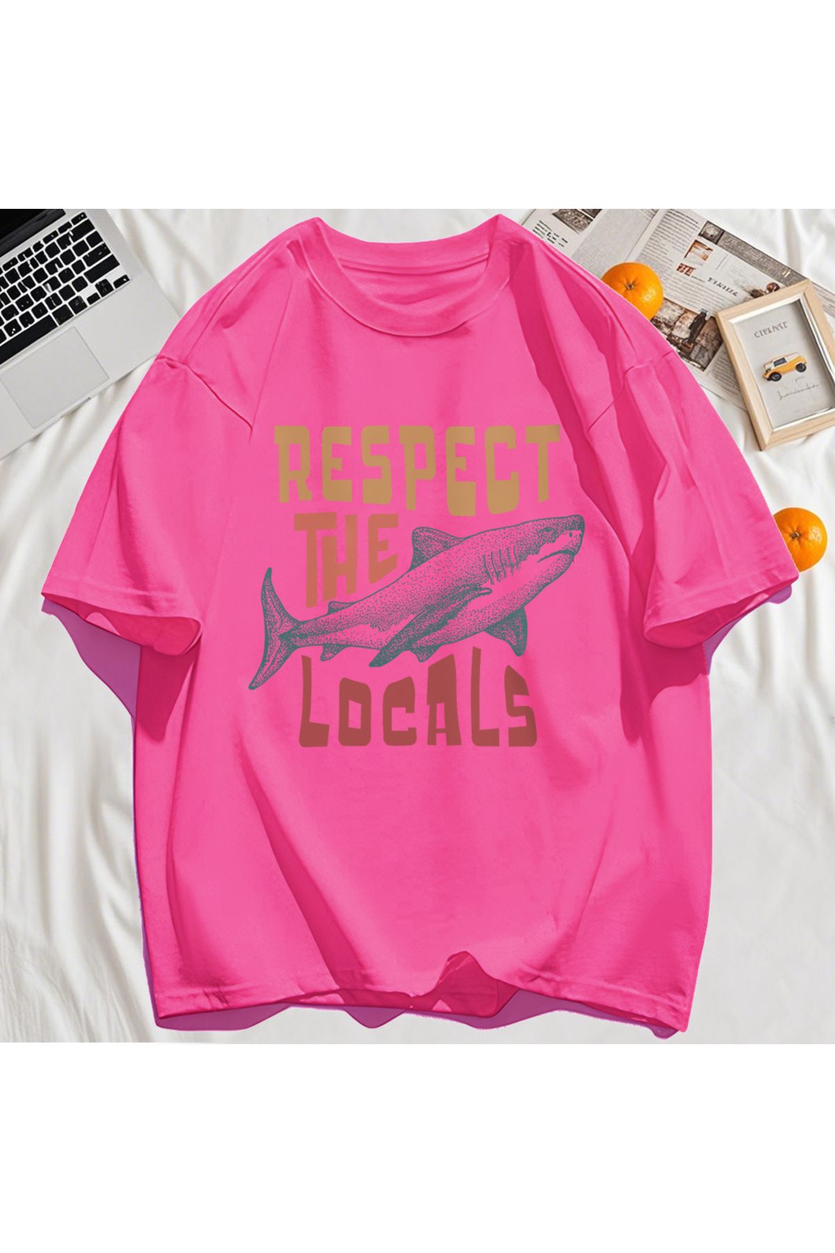 StartMore Y2k Vintage Tişört Tee Vintage Locals Köpekbalıkları Saygı Baskı