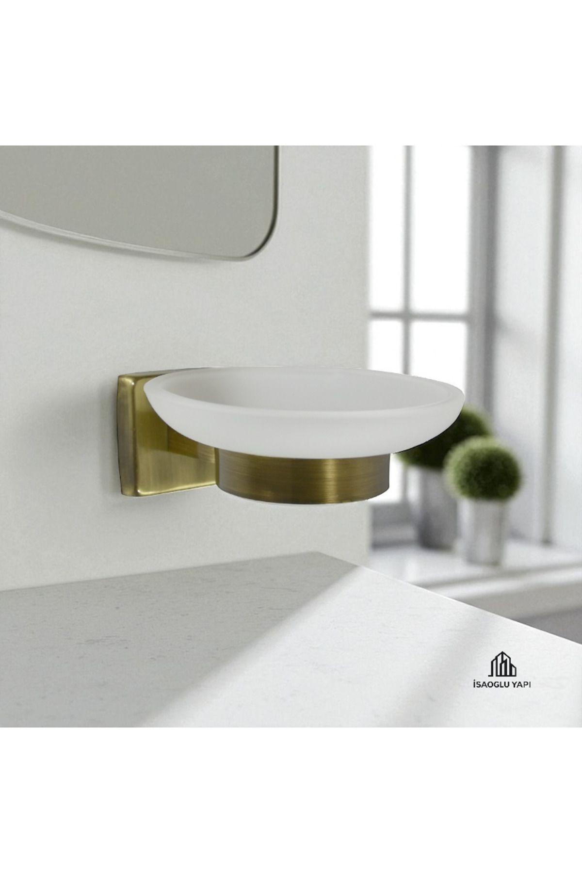 İSAOĞLU YAPI Antik Gold Sabunluk Pirinç Malzeme Eskitme Banyo Sabunluk