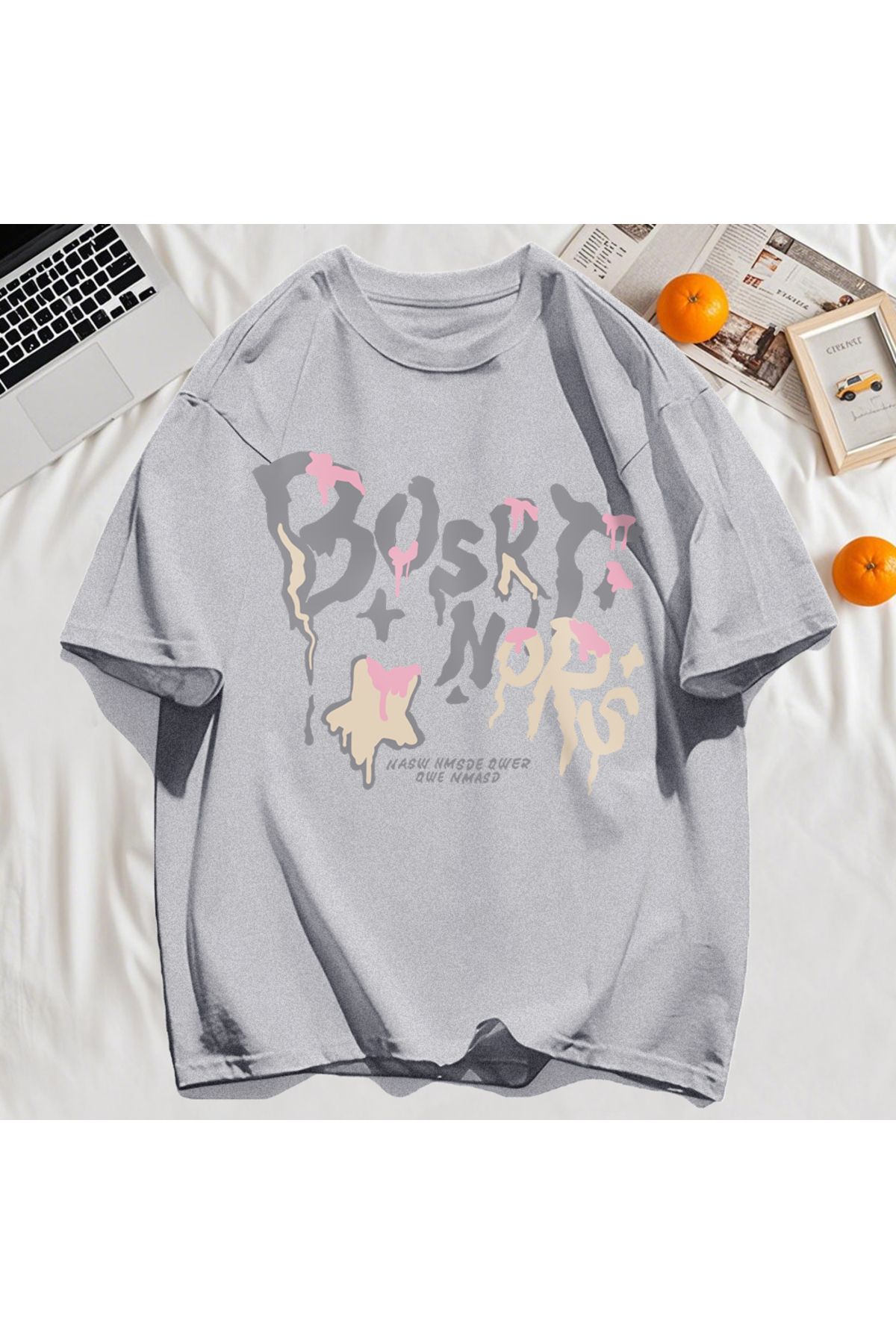 StartMore Y2k Vintage Tişört Tee Hash Mektup Bosrt Nqrs Baskı