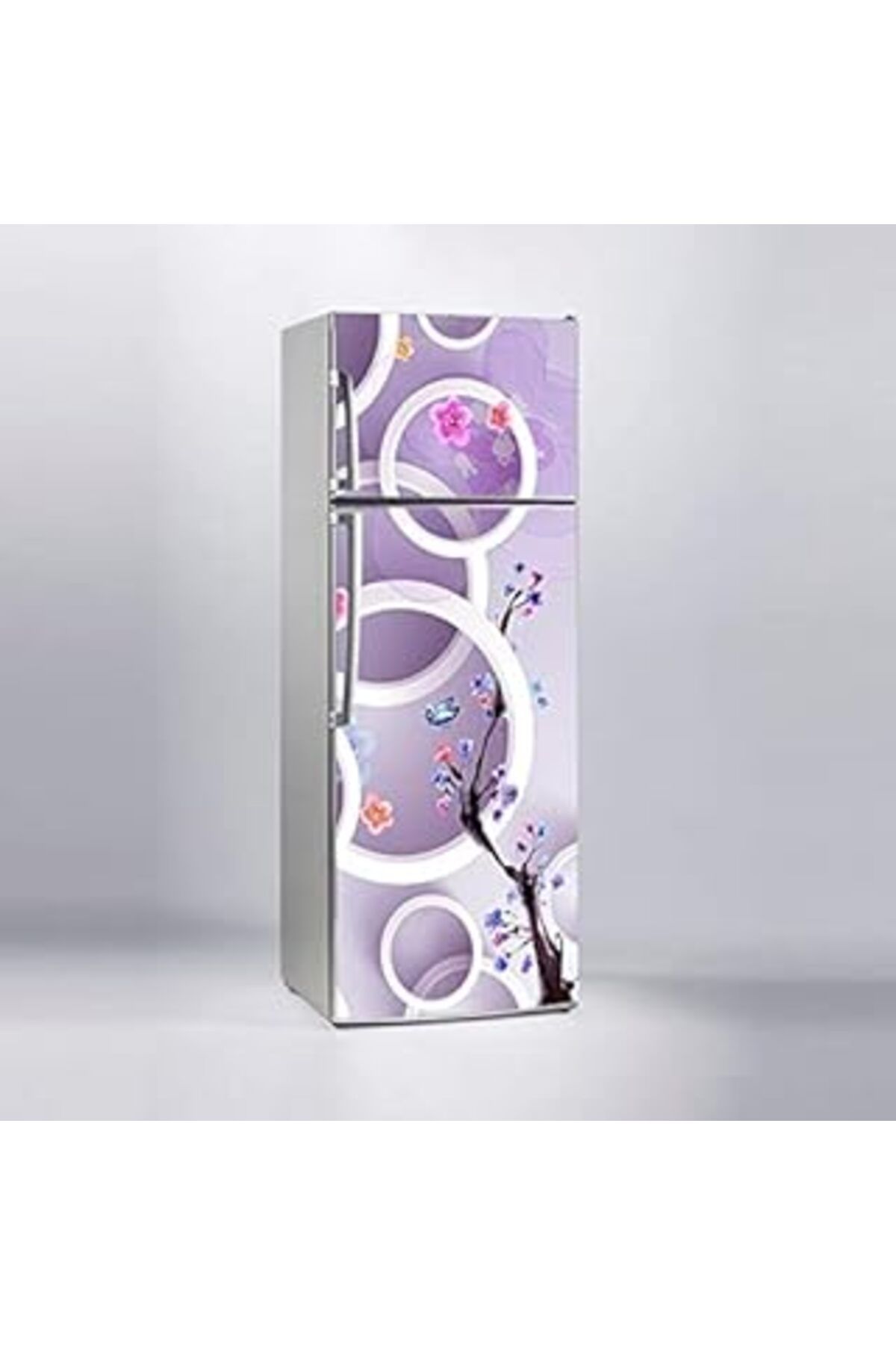 Mu Art Ahşap Buzdolabı Sticker Kaplama Dolap Kaplama Etiketi Yuvarlak Ağaç