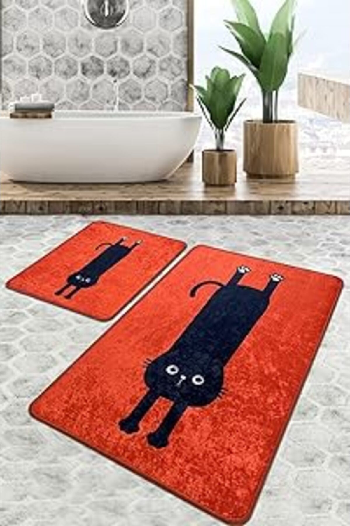 Qedii Chilai Comfort Banyo Halısı Djt 2Li Set Banyo Paspası Kaymaz Tabanlı Klozet Takımı