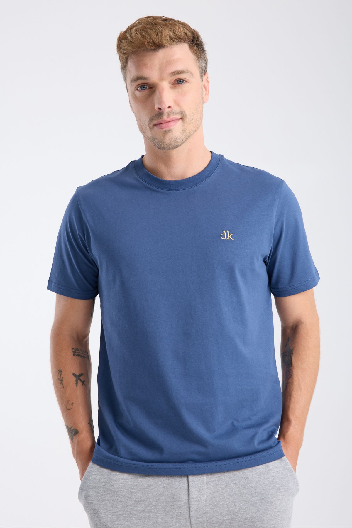 DK DOKUMACI Erkek Regular Fit Yarım kollu T-Shirt Siyah