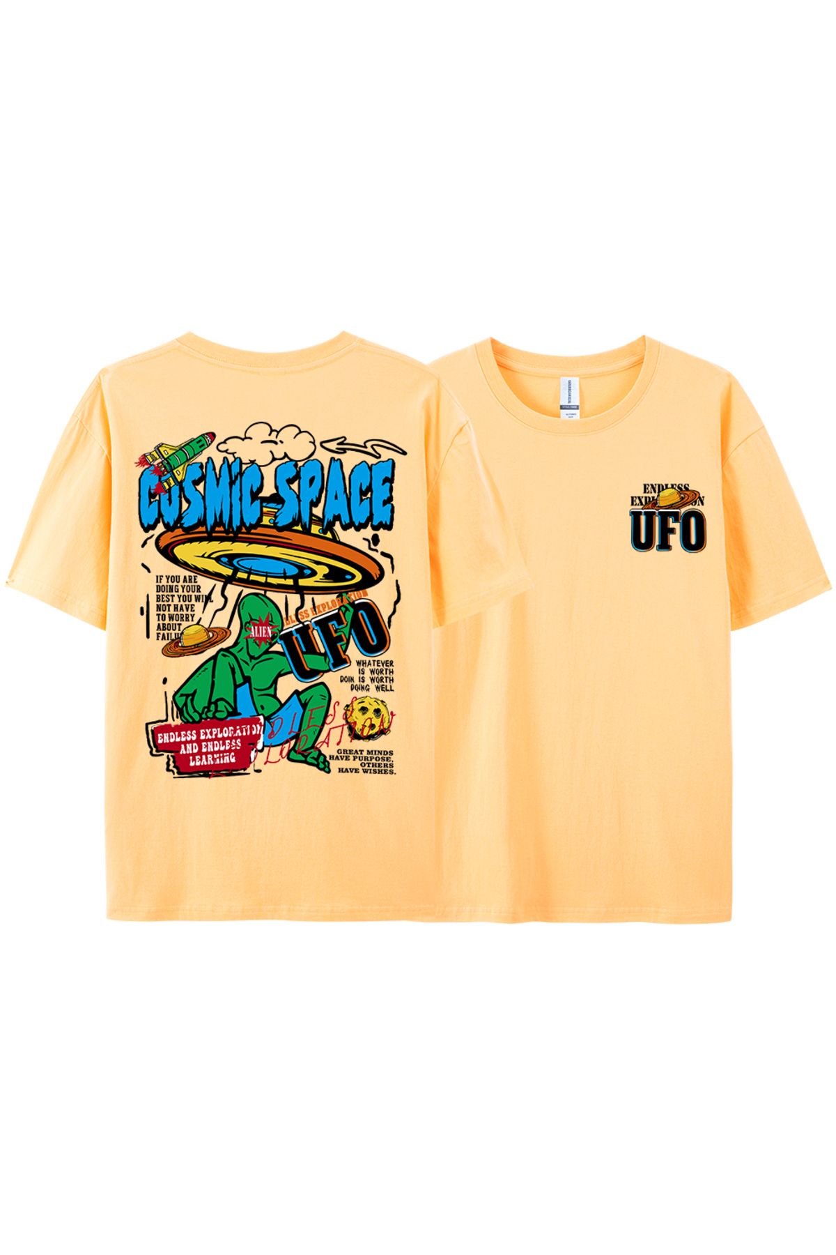 StartMore Y2k Vintage Tişört Tee Kozmik uzay Ufo