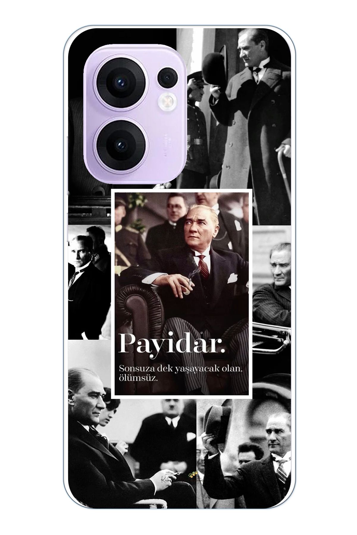 TechTree OPPO Reno 13F Uyumlu Atatürk Payidar Şeffaf Silikon Kılıf
