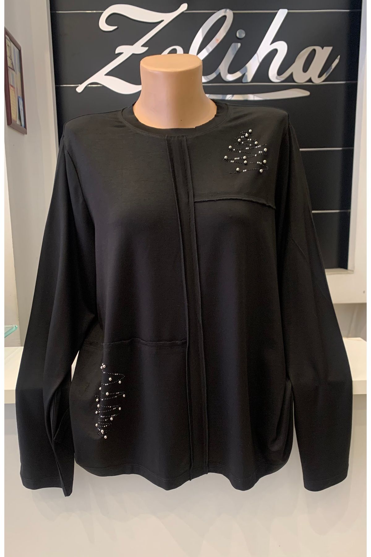 Defrina Taş ve çakma metal detaylı bluz
