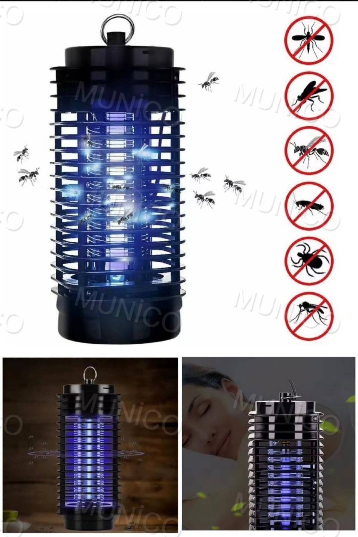 Munico Elektronik Sivrisinek Katili LED Elektrikli Böcek Öldürücü Lamba Anti Kovucu Elektronik Sivrisinek