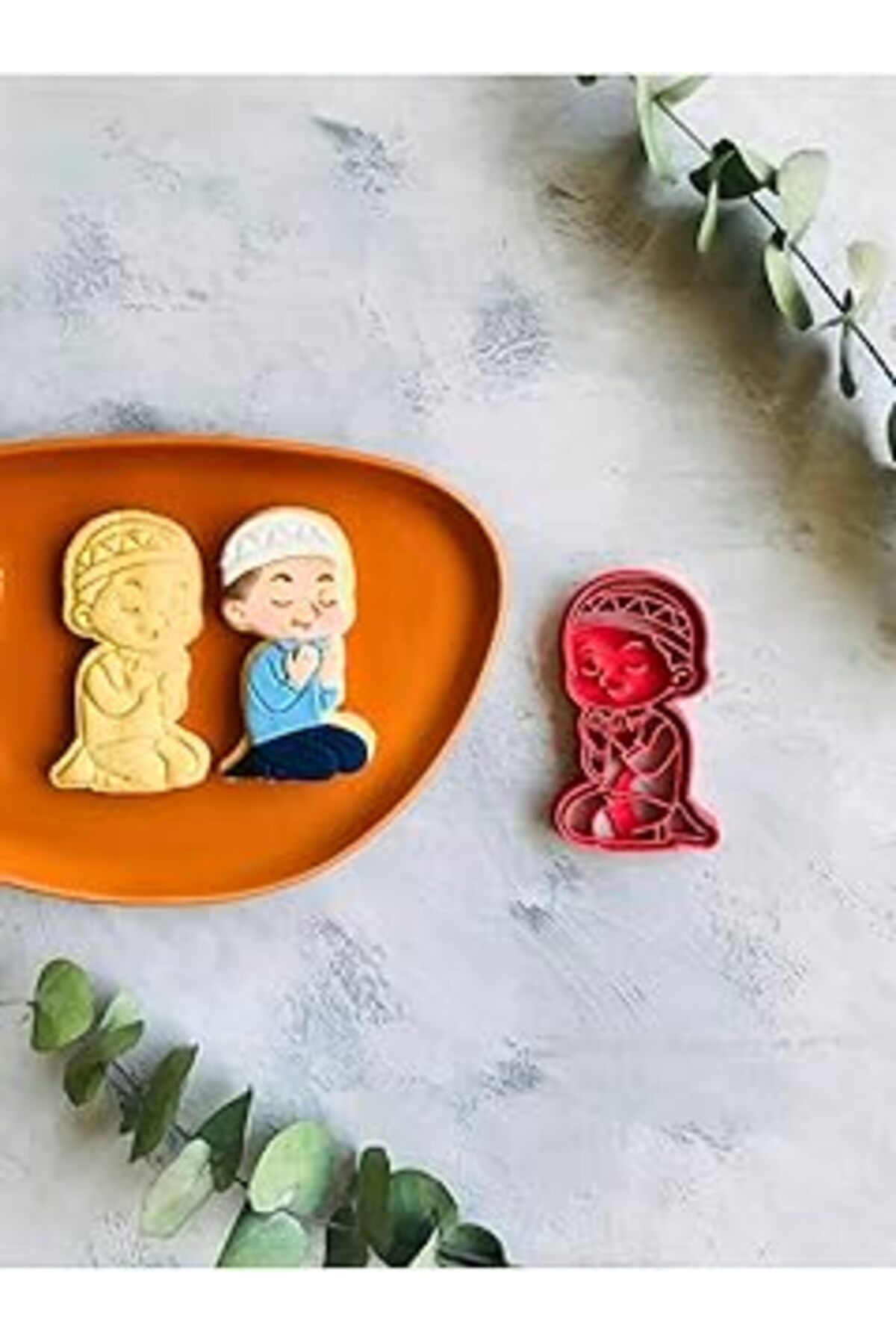 Mu Art Ahşap Cestopieno Dua Eden Erkek 2'Li Set (Desen Ve Çerçeve) Hamur Şekillendirici/Karışık Renk/Kurabiye Ka