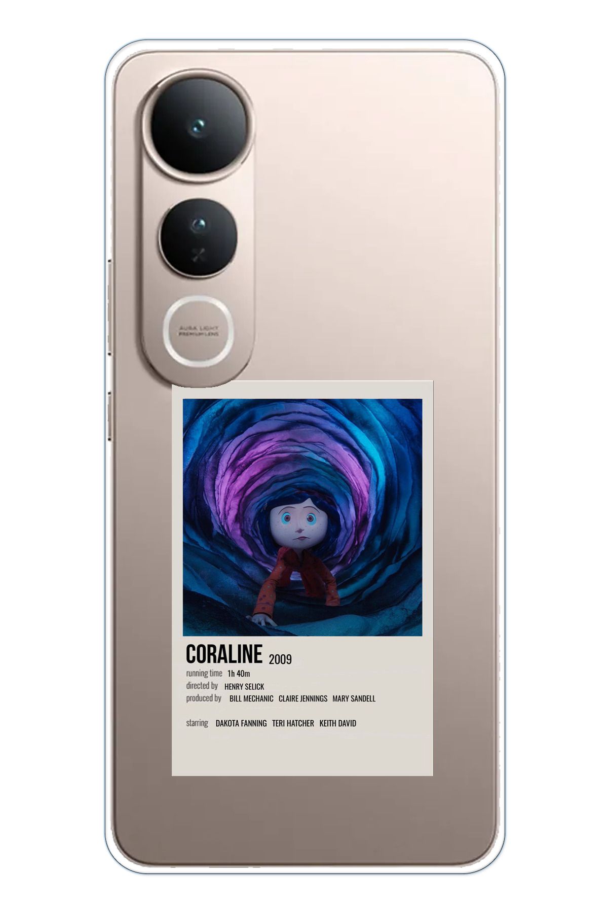 TechTree Vivo V50 Lite Uyumlu Coraline - Koralin ve Gizli Dünya Tasarımlı Şeffaf Silikon Kılıf