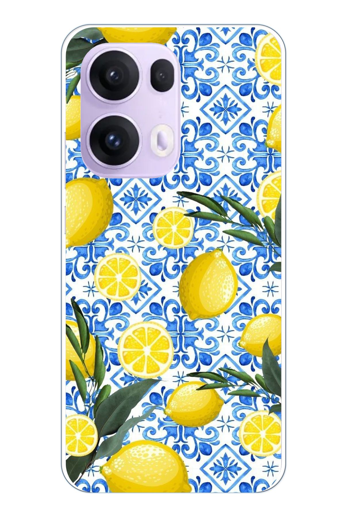 TechTree OPPO Reno 13 PRO Uyumlu Limon Sulu Boya Şeffaf Silikon Kılıf