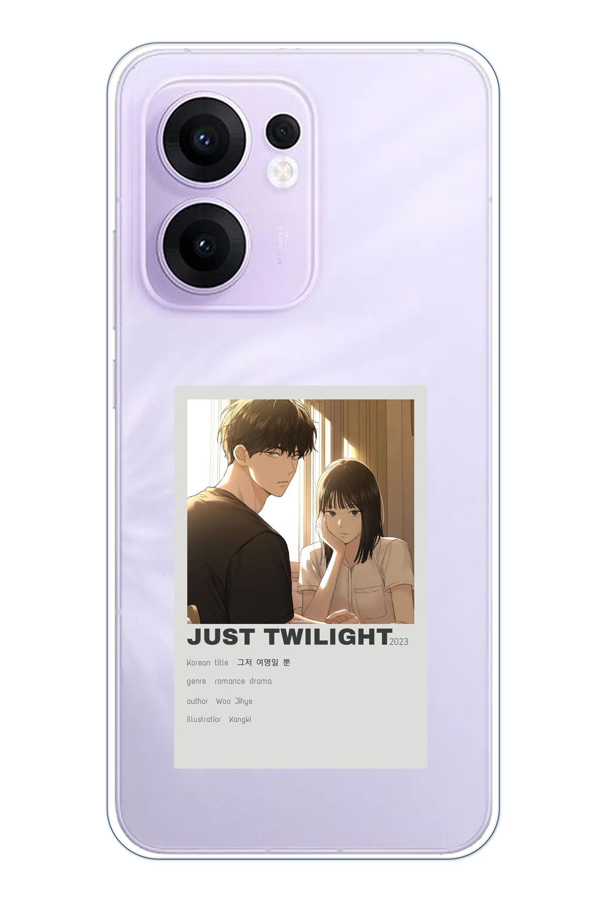 TechTree OPPO Reno 13F Uyumlu Just Twilight Tasarımlı Şeffaf Silikon Kılıf