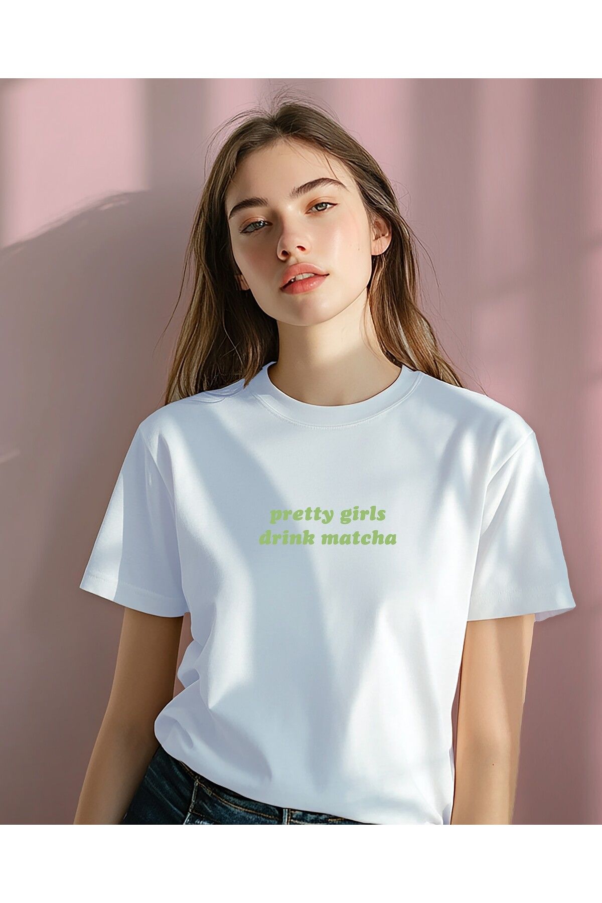 YEACHY Unisex Matcha Girls Baskılı T-Shirt