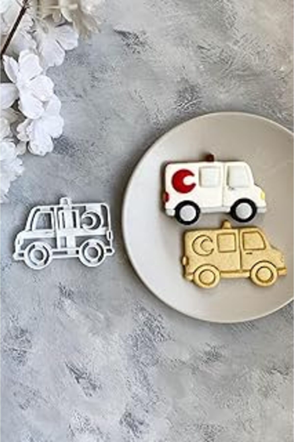 Mu Art Ahşap Cestopieno Ambulans Hamur Şekillendirici/Kurabiye Kalıbı - Beyaz