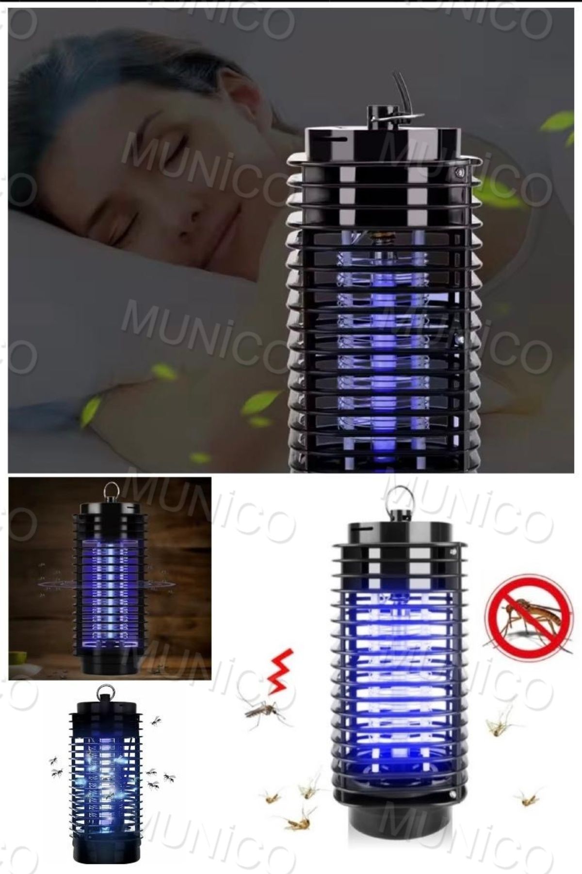 Munico UV Elektrikli Sivrisinek Öldürücü Böcek Kovucu Böcek Yakalayıcı Sinek Tuzağı Böcek Öldürücü