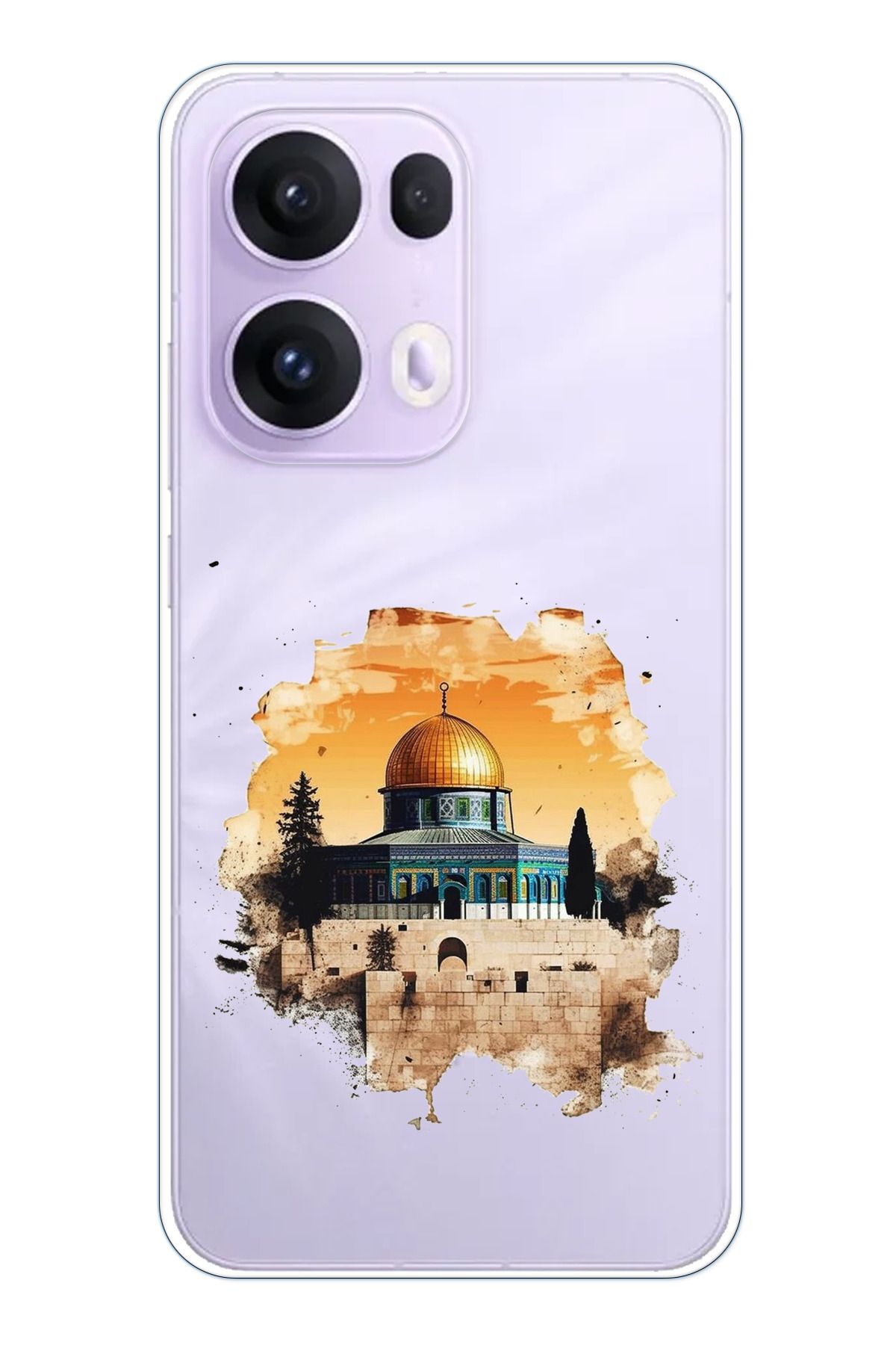 TechTree OPPO Reno 13 PRO Uyumlu Mescid-i Aksa Tasarımlı Şeffaf Silikon Kılıf