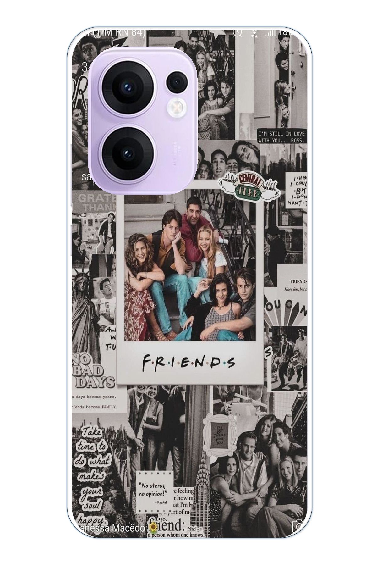 TechTree OPPO Reno 13F Uyumlu Friends Nostalji Tasarımlı Tasarımlı Şeffaf Silikon Kılıf