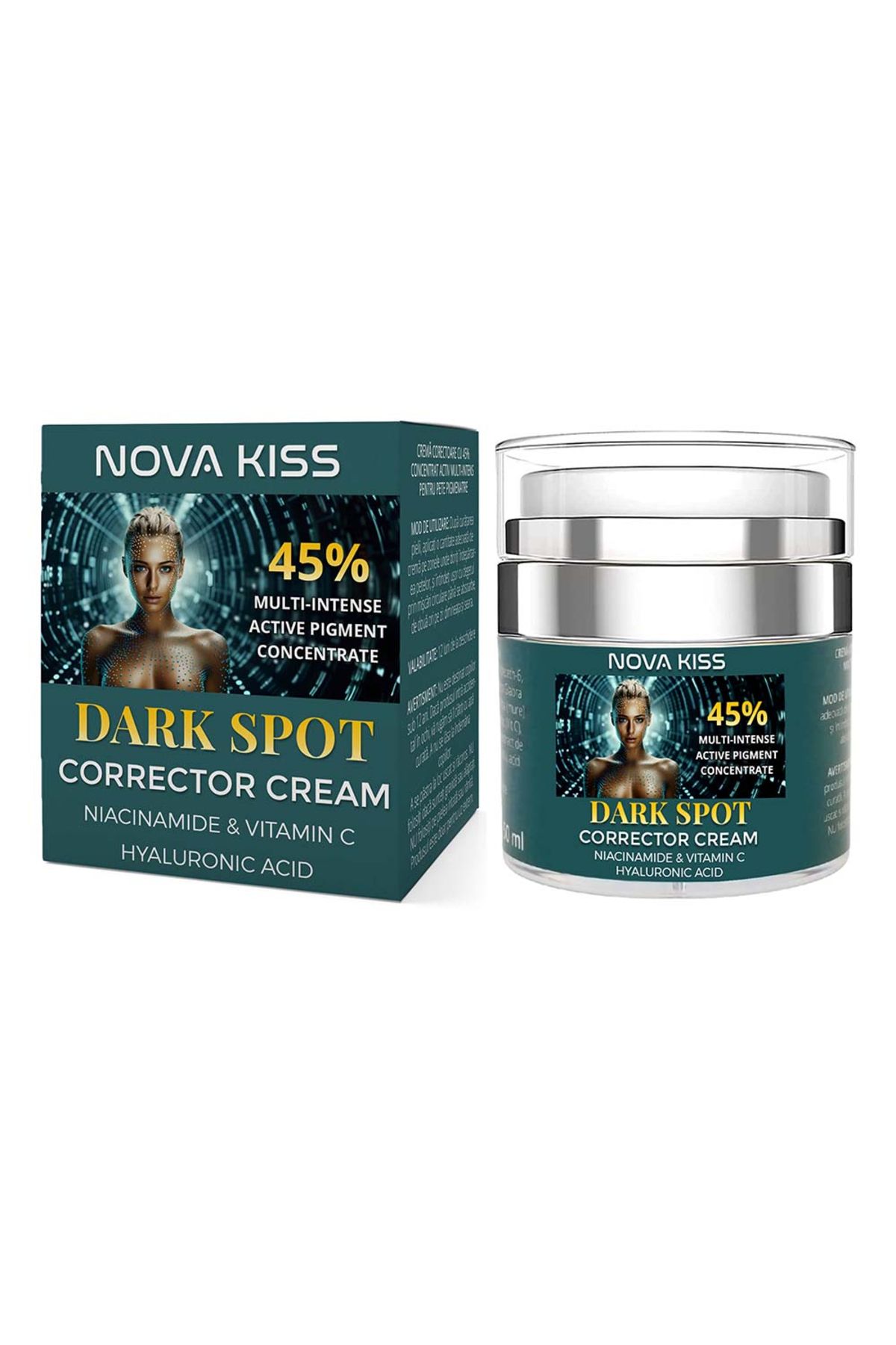 NOVA KISS-Cremă corectoare cu 45% concentrat activ multi-intens pentru pete pigmentare, NOVA KISS®, 50 ml 3