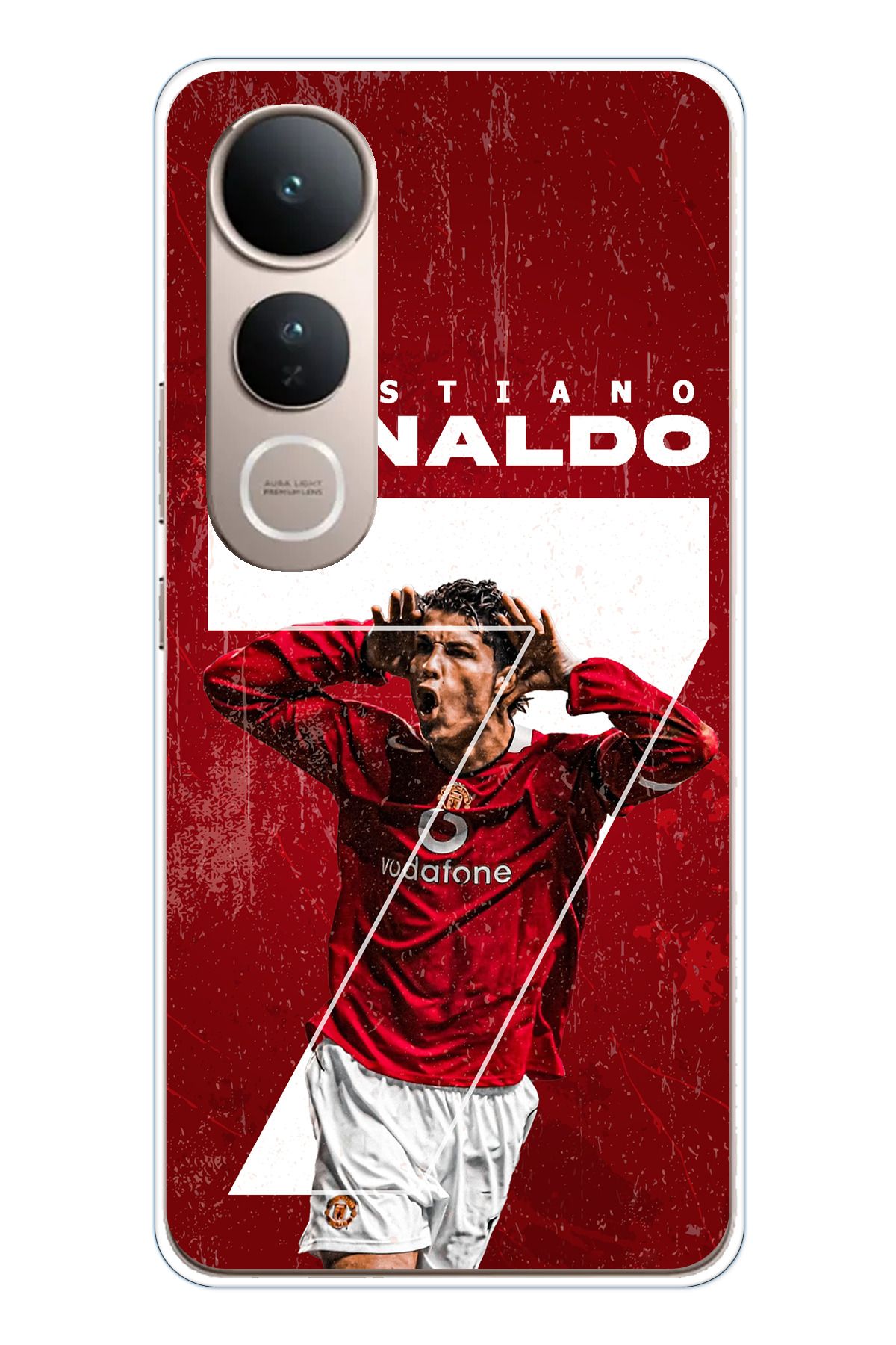 TechTree Vivo V50 Lite Uyumlu Ronaldo 7 Tasarımlı Şeffaf Silikon Kılıf